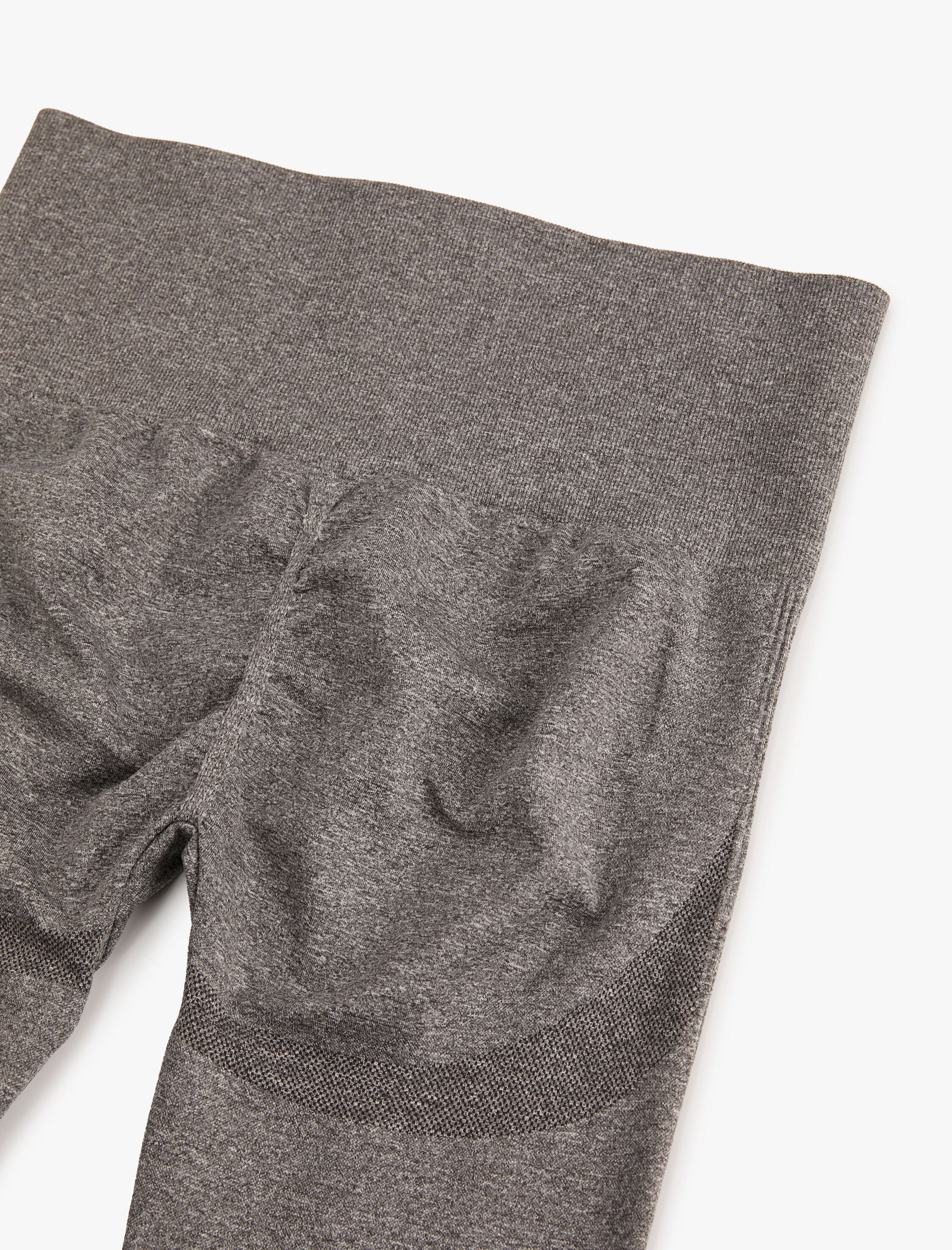   Yüksek Bel Spor Tayt Dikişsiz Örme Kumaş Dokulu Slim Fit