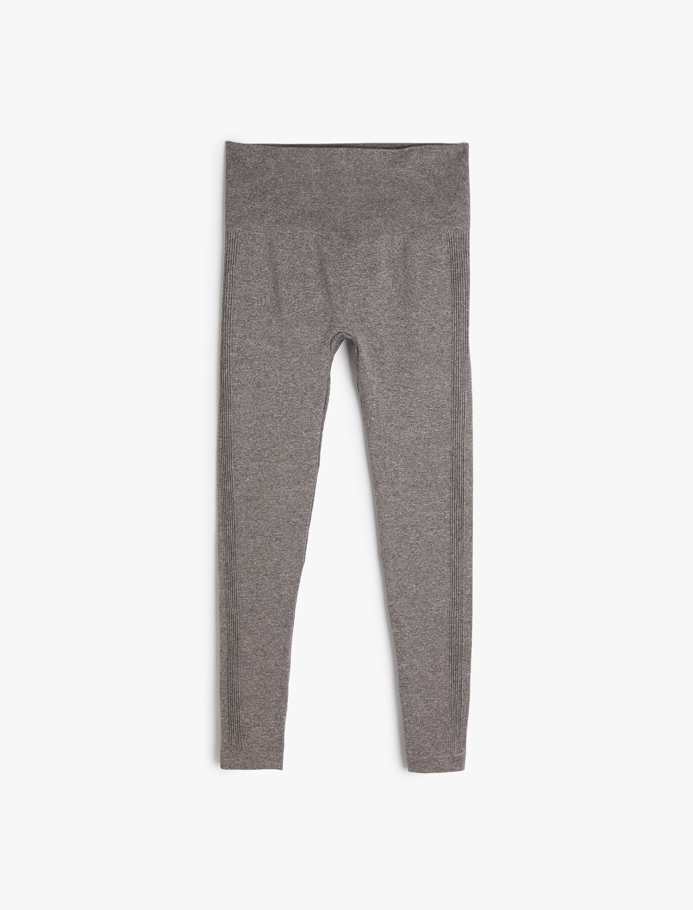   Yüksek Bel Spor Tayt Dikişsiz Örme Kumaş Dokulu Slim Fit