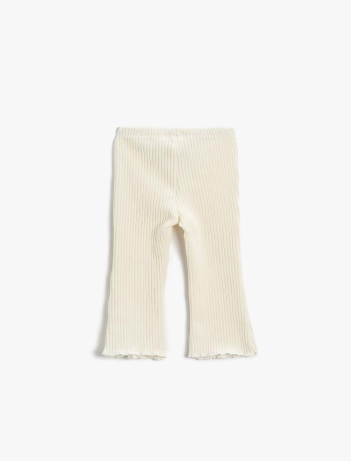 Kız Bebek Basic Fitilli İspanyol Paça Tayt