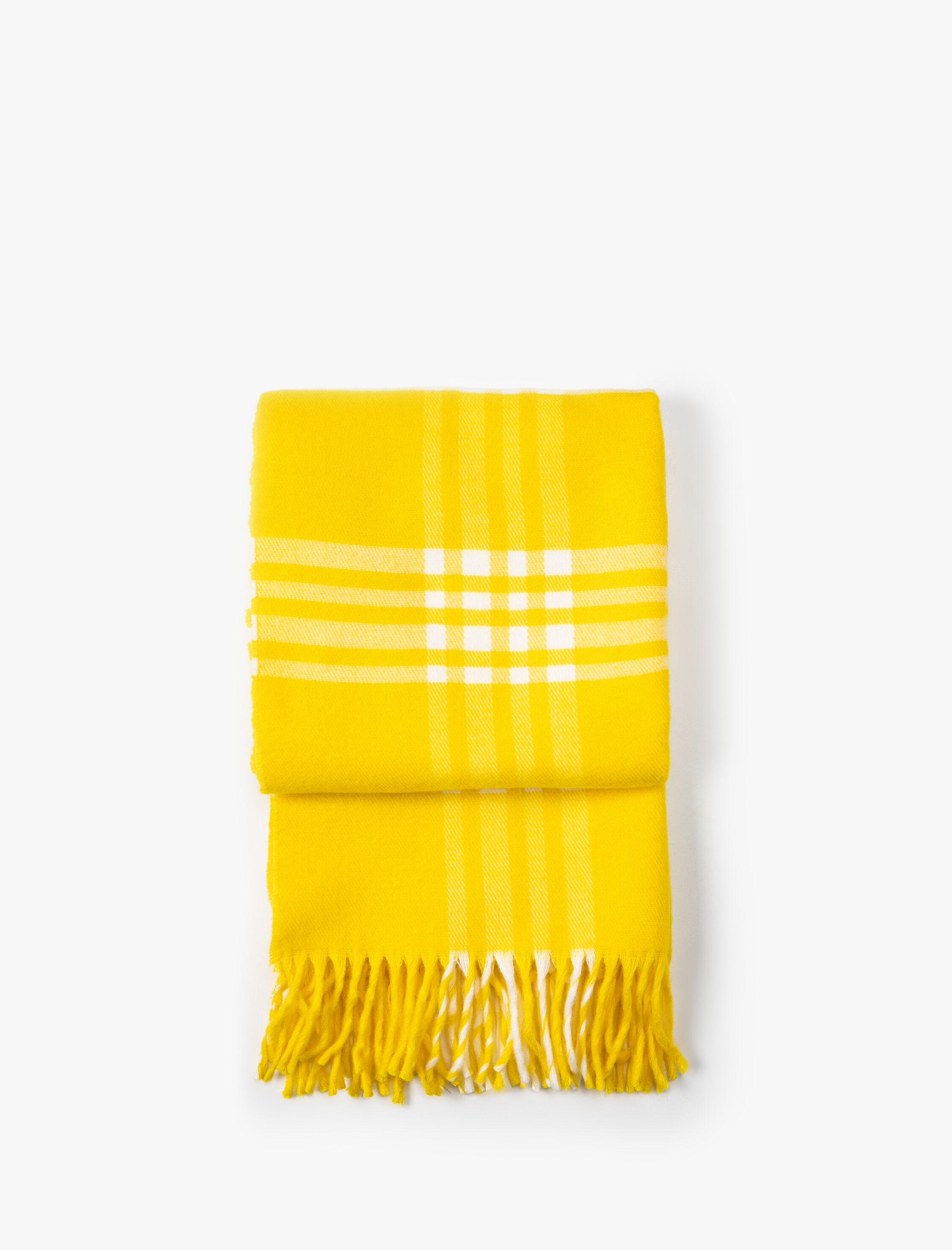  Kadın Atkı Ekose Yumuşak Dokulu Püsküllü