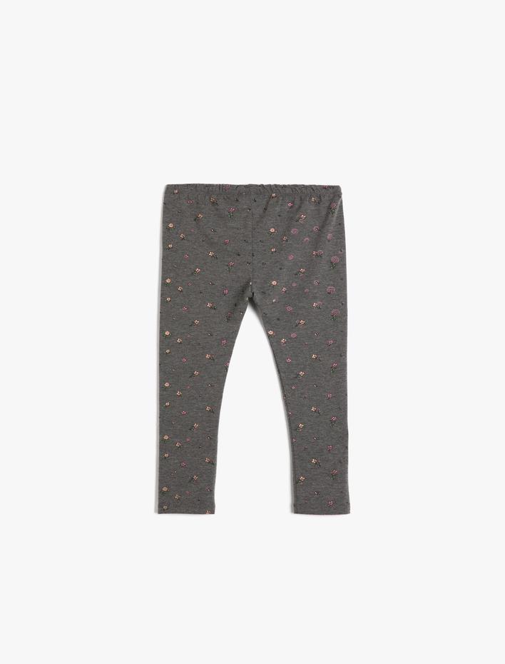 Kız Bebek Çiçekli Tayt Beli Lastikli