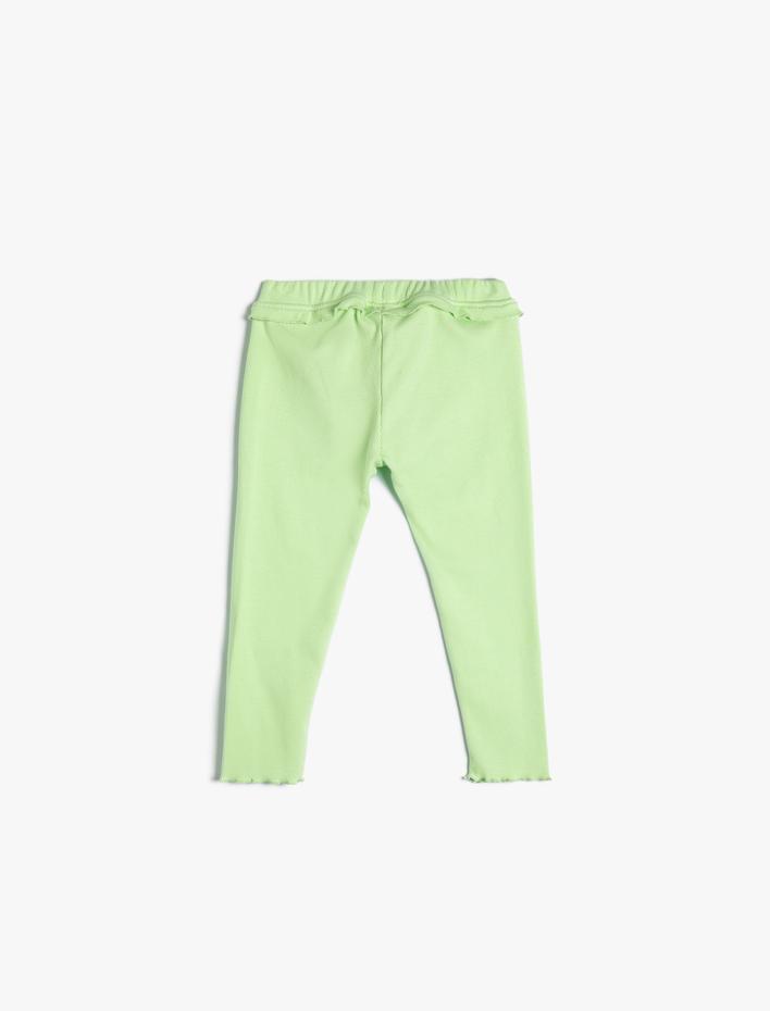 Kız Bebek Tayt Fırfırlı Detaylı Beli Lastikli Pamuklu