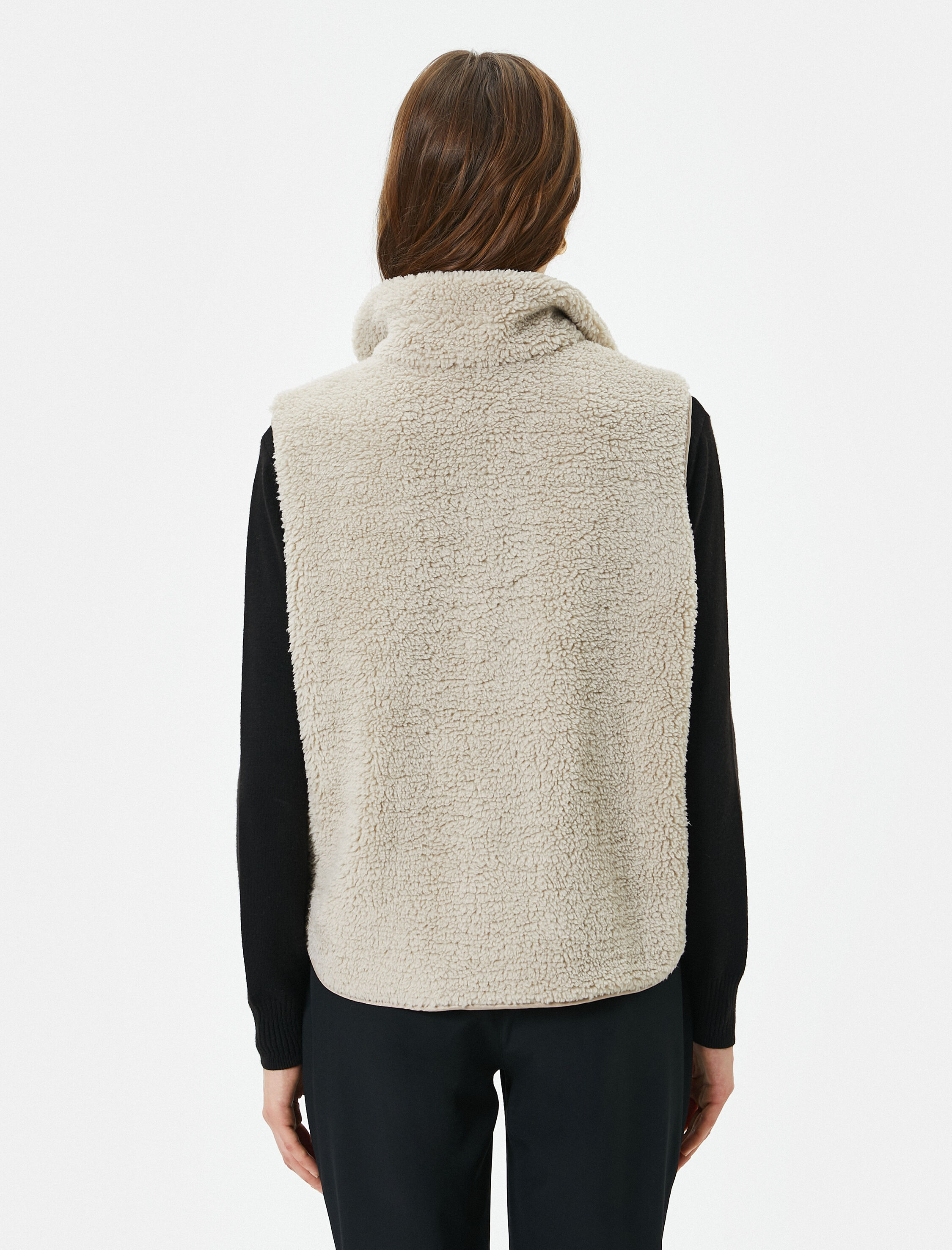   Peluş Yelek Outdoor Dik Yaka Yarım Fermuarlı