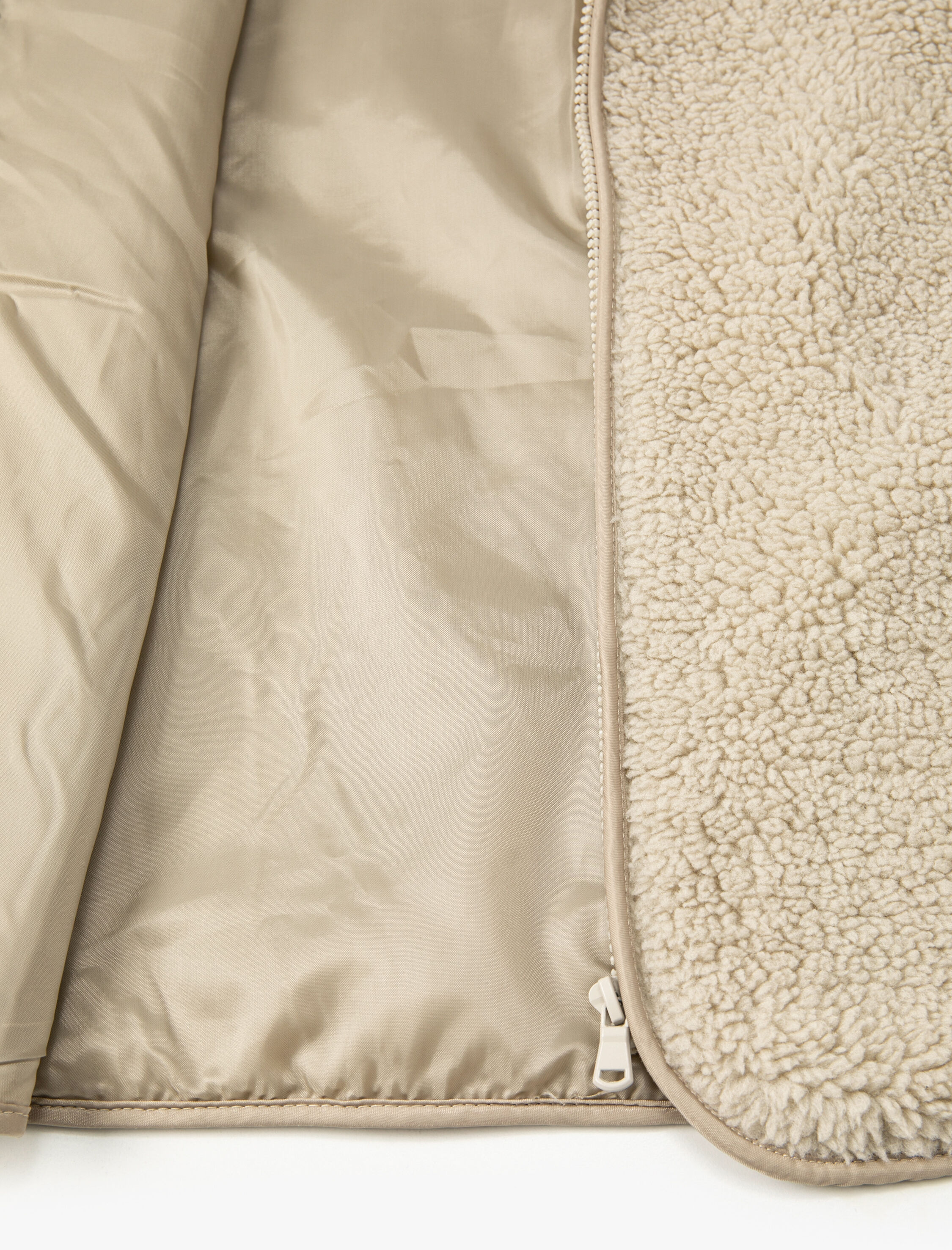   Peluş Yelek Outdoor Dik Yaka Yarım Fermuarlı