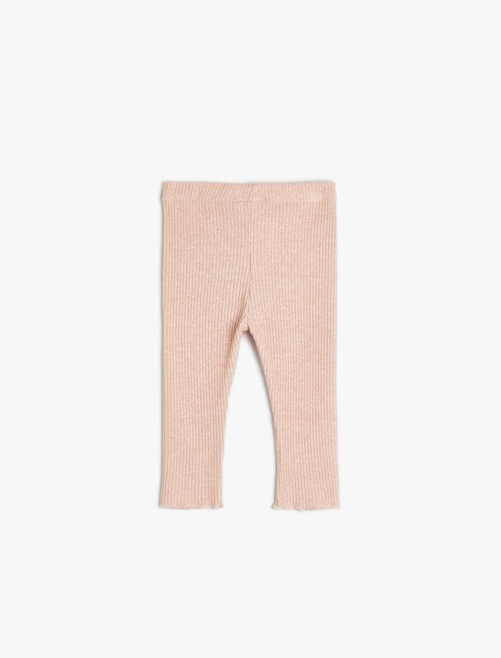 Kız Bebek Basic Tayt Ribanalı Beli Lastikli Cep Detaylı