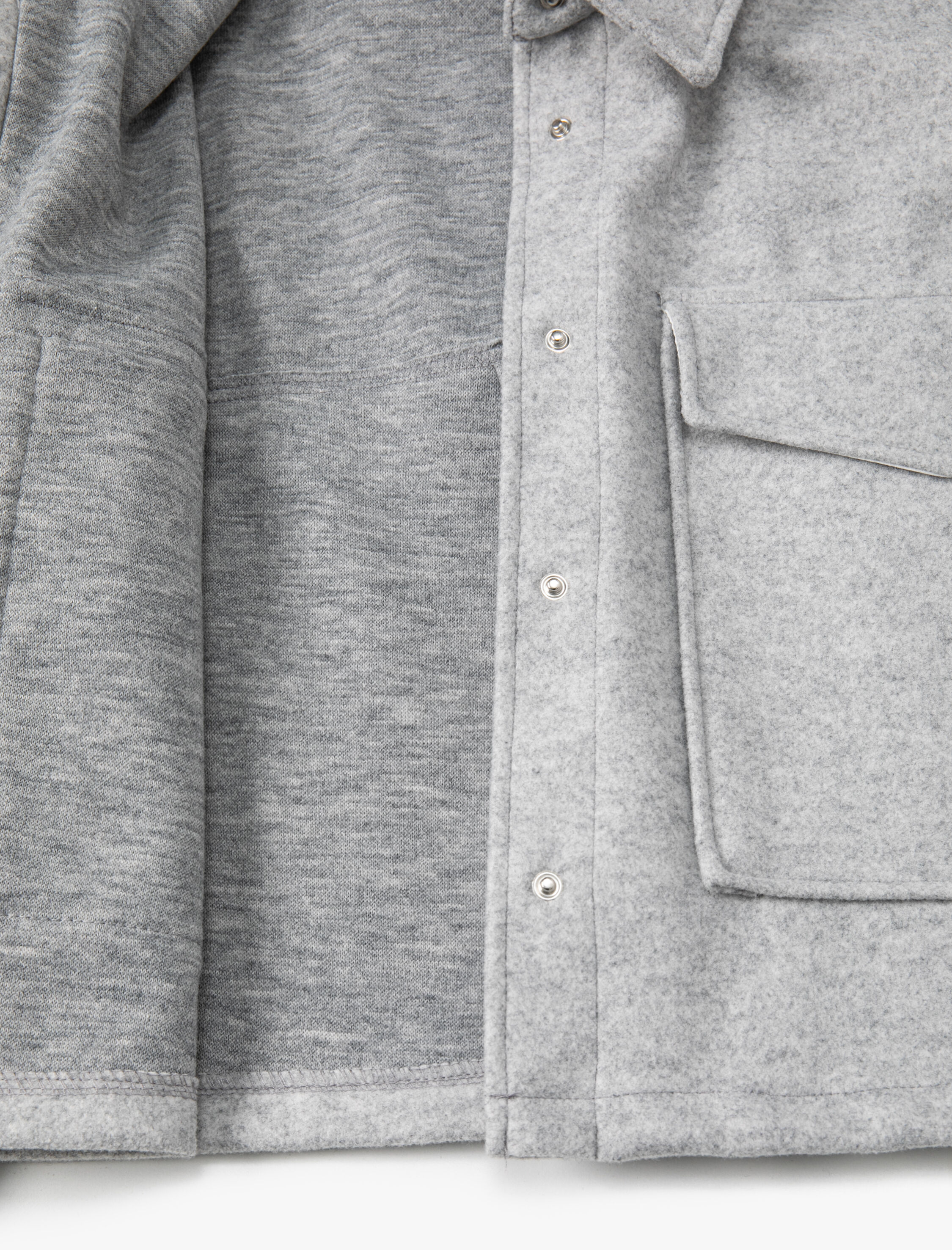   Kısa Gömlek Ceket Yumuşak Dokulu Kapaklı Cepli Uzun Kollu Rahat Kalıp