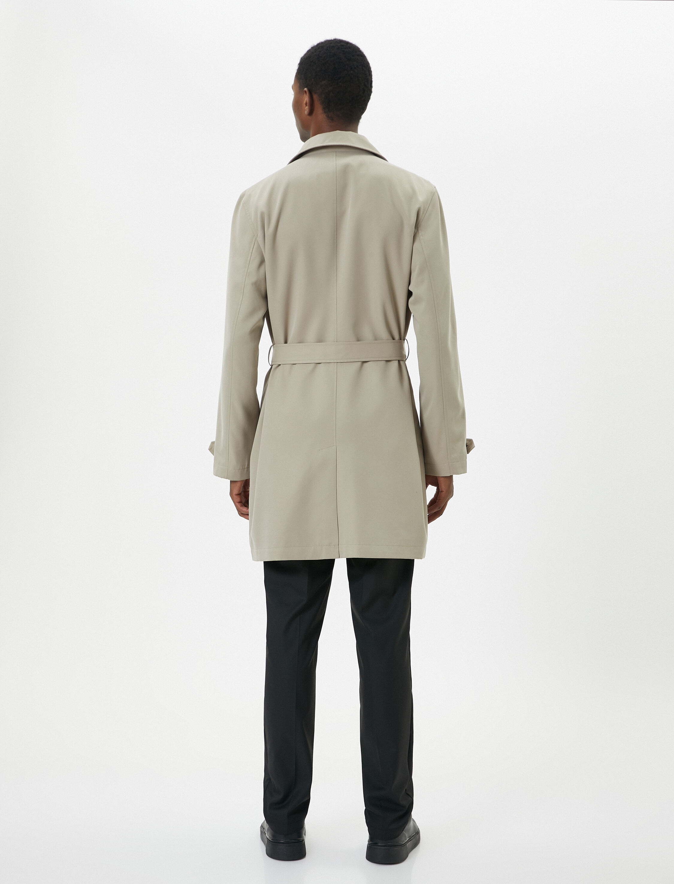   Trençkot Düğmeli Kuşaklı Cep Detaylı