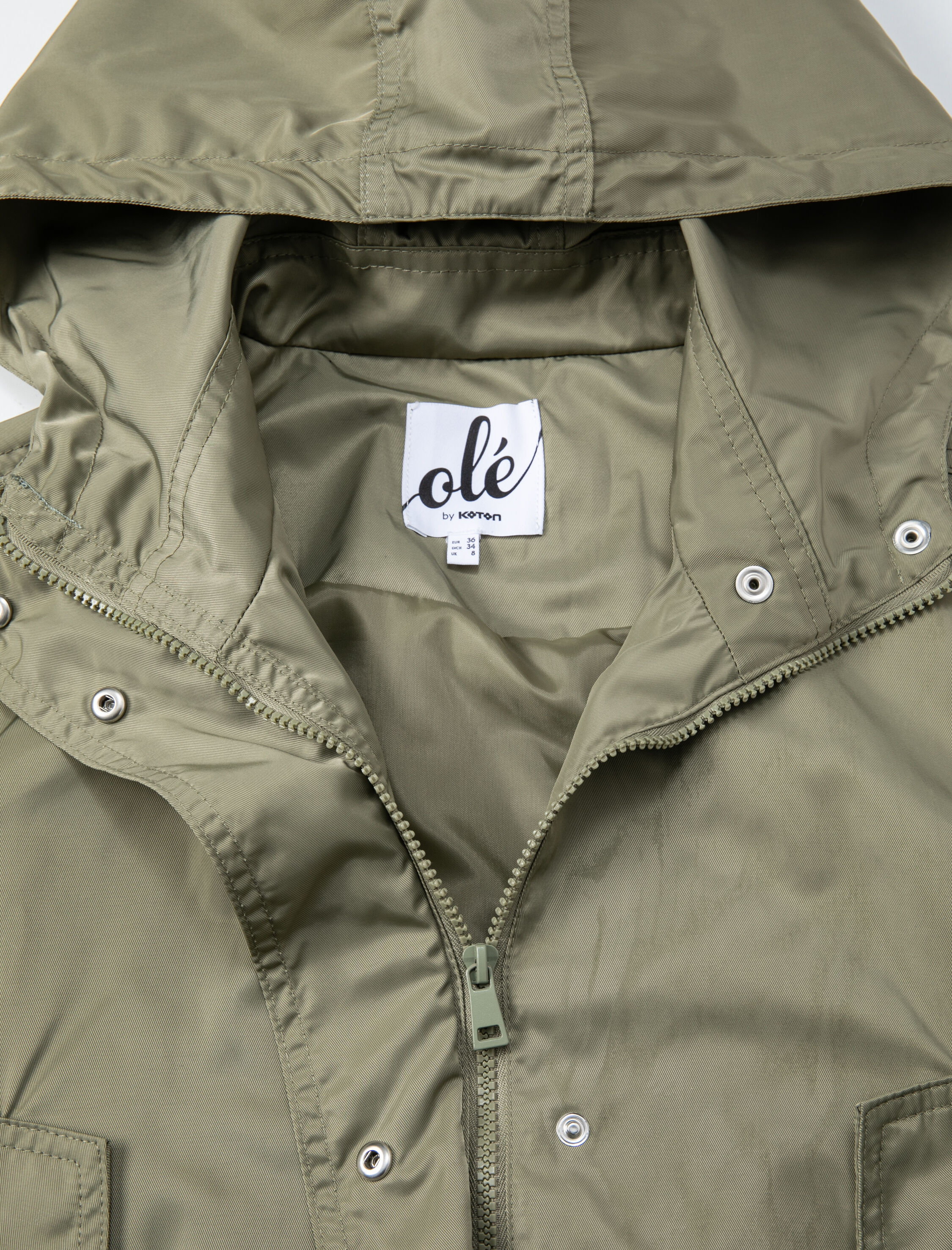   Oversize Bomber Ceket Kapüşonlu Cepli Fermuarlı