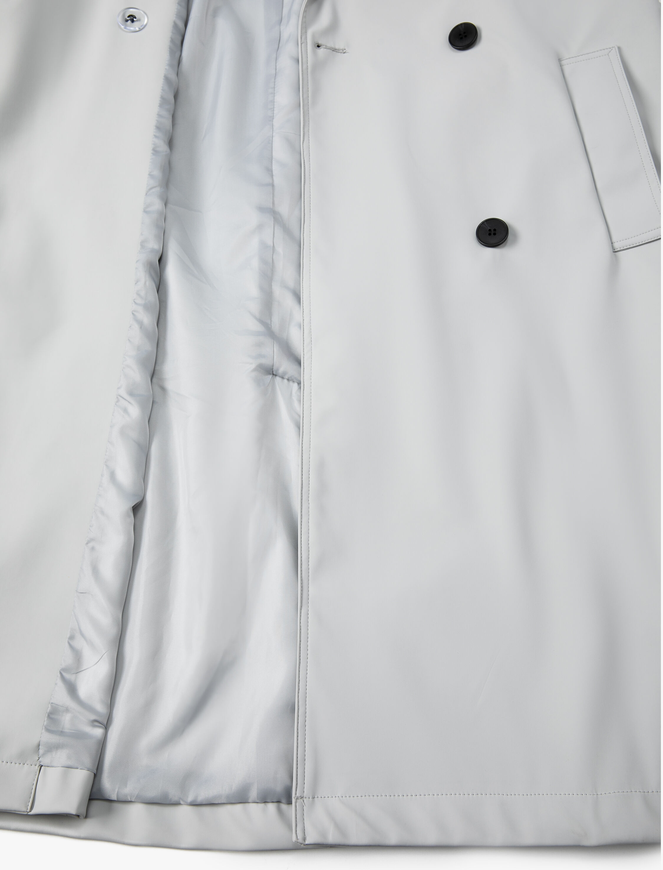   Trençkot Kapşonlu Kruvaze Düğmeli Cepli Kemer Detaylı