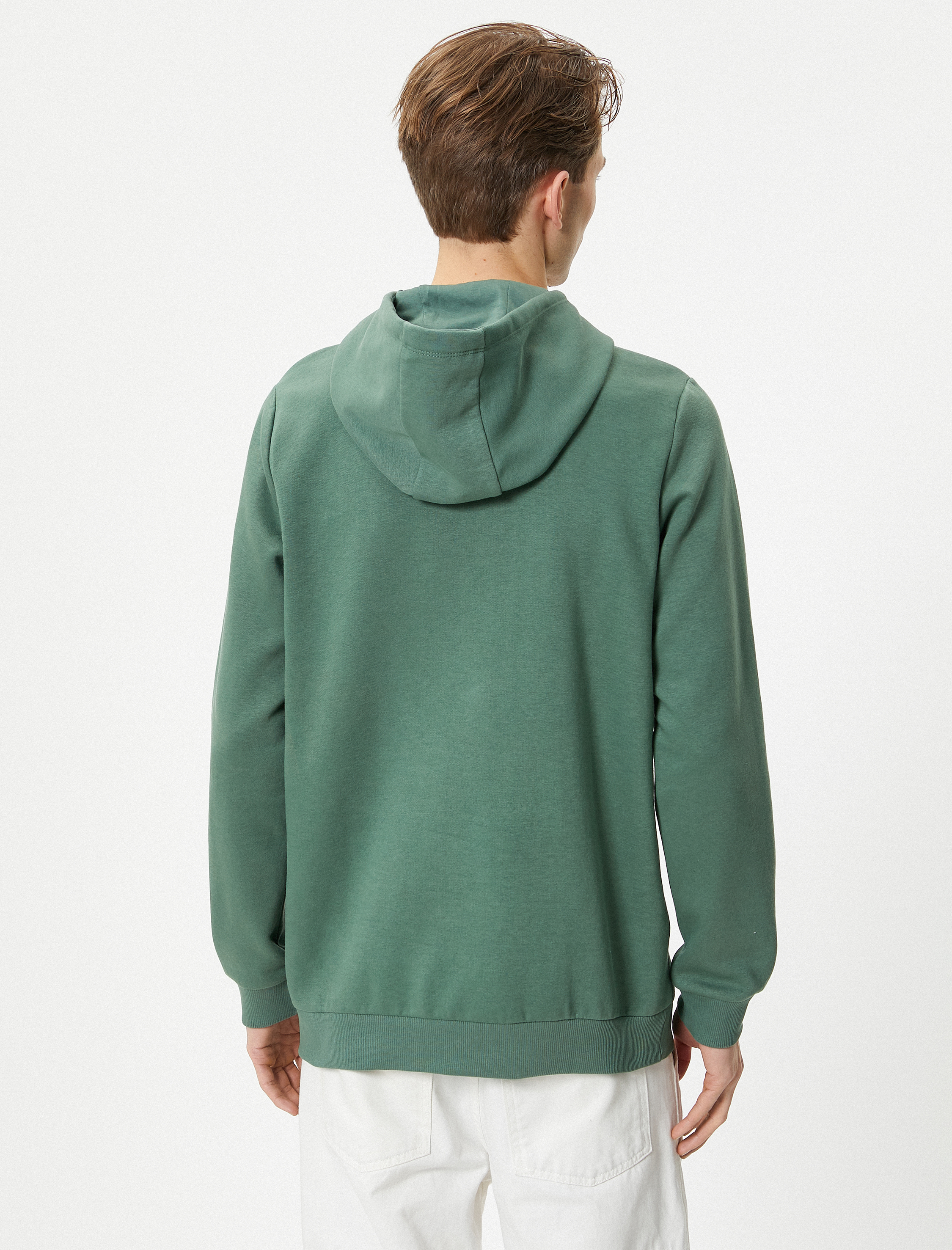 Kolej Baskılı Hoodie Kapşonlu Kanguru Cep Detaylı Şardonlu