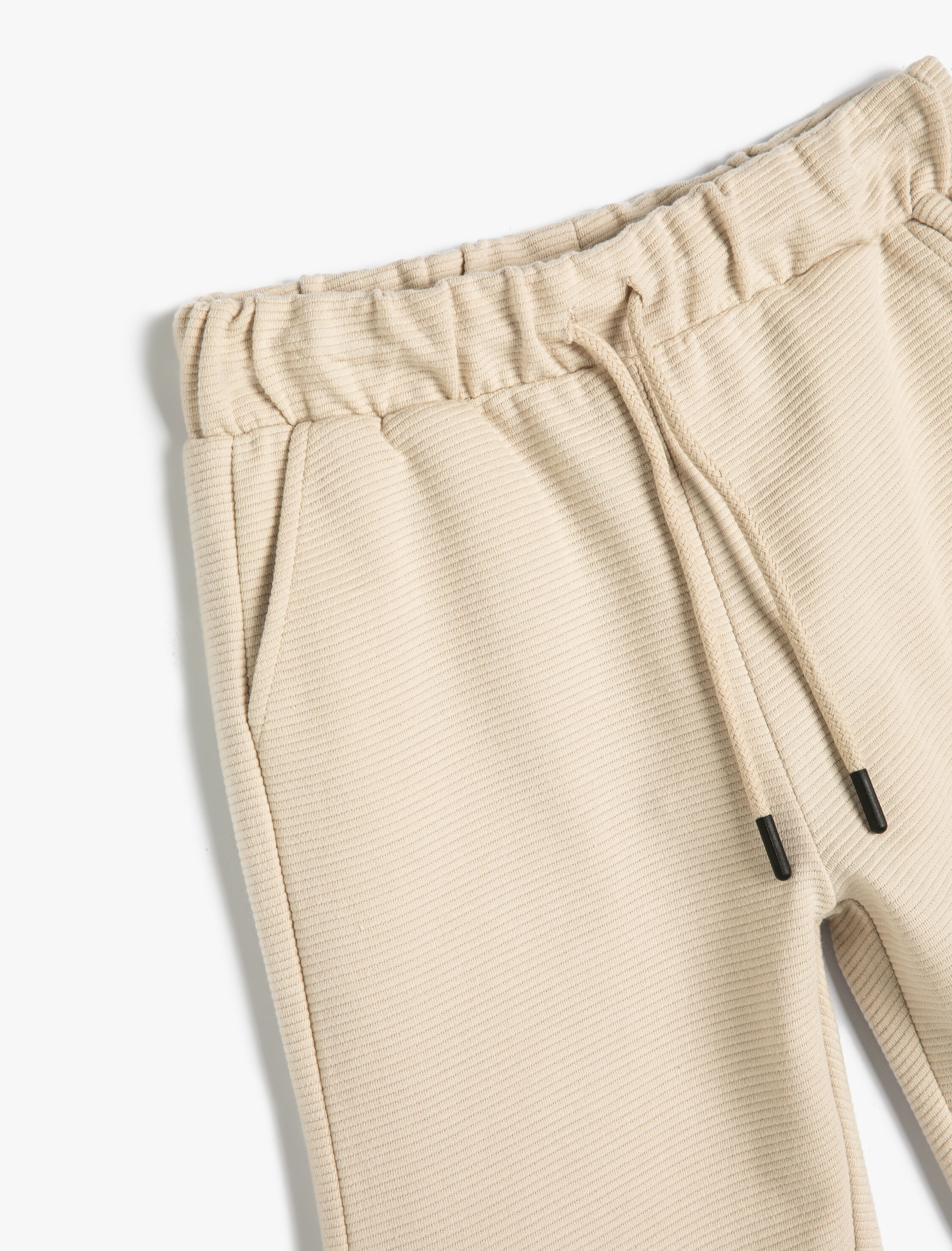  Erkek Çocuk Basic Şort Dokulu Beli Bağlamalı