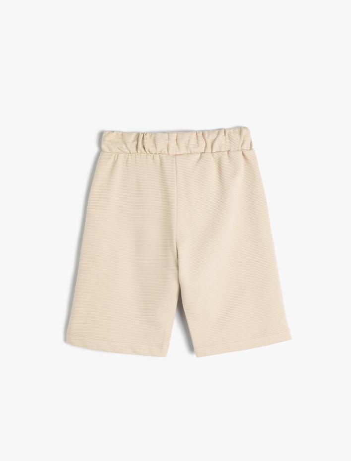 Erkek Çocuk Basic Şort Dokulu Beli Bağlamalı