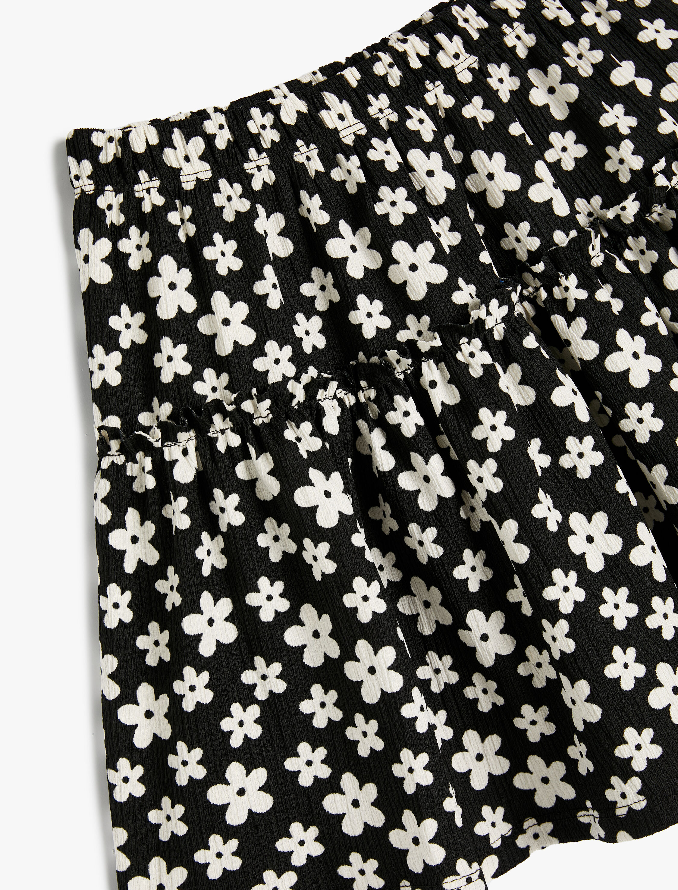  Kız Çocuk Çiçekli Mini Etek Beli Lastikli Fırfırlı