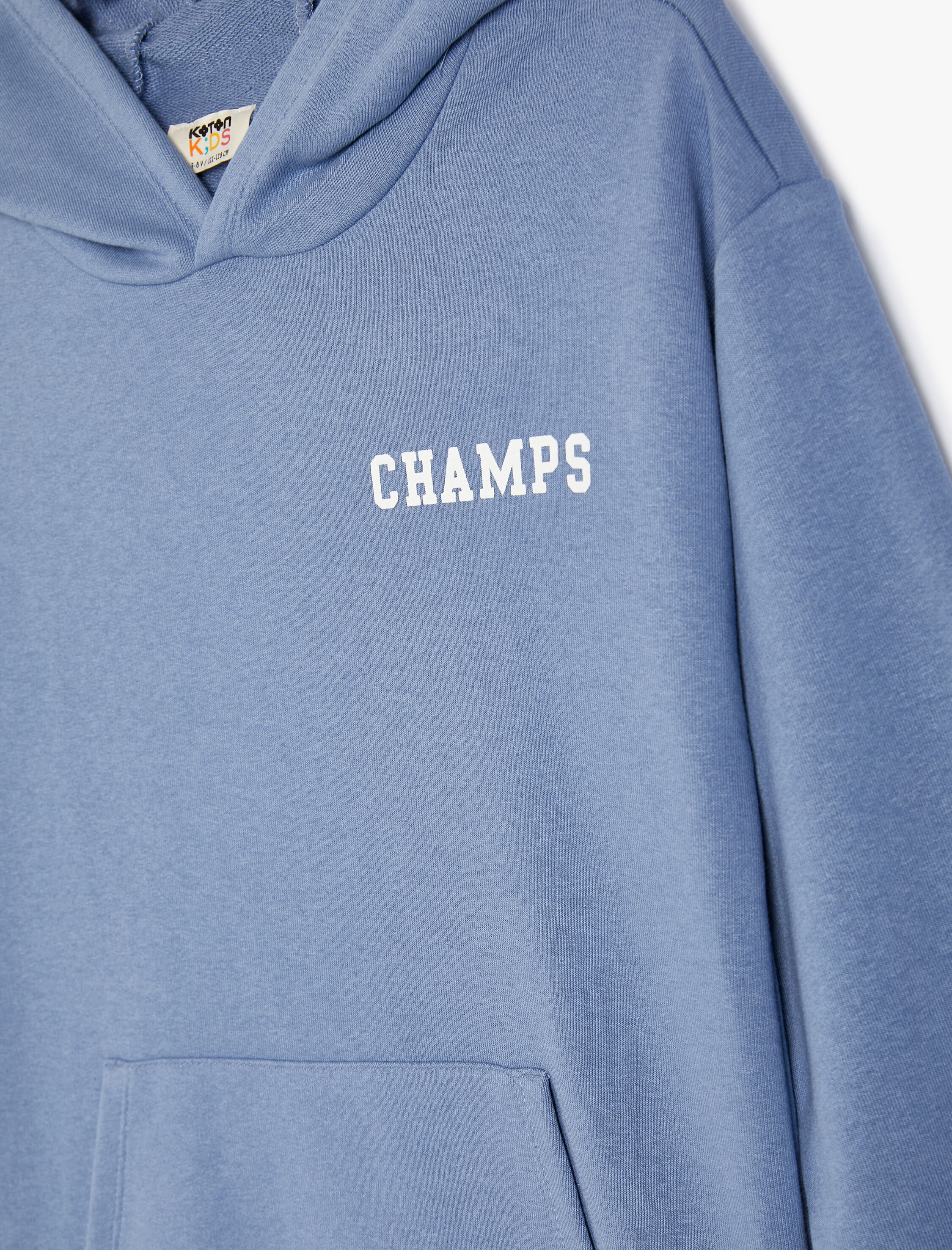  Erkek Çocuk Kapşonlu Sweatshirt Kanguru Cepli Baskı Detaylı