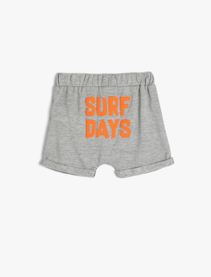 Erkek Bebek Bebek Kanguru Cepli Şort Beli Lastikli