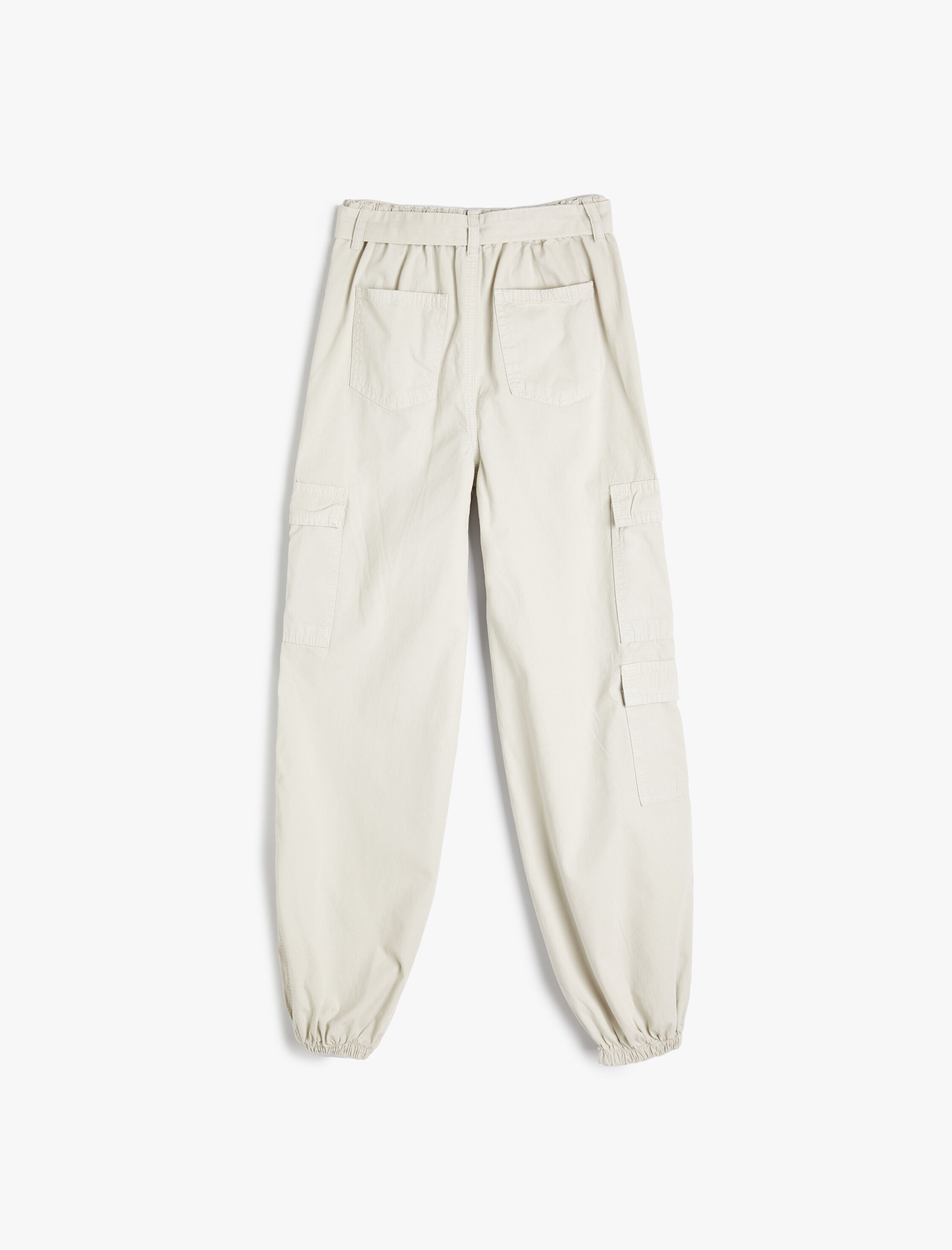  Kız Çocuk Paraşüt Pantolon Kargo Cepli Kemerli Pamuklu