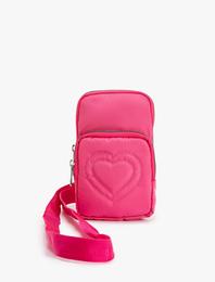 Mini Çapraz Askılı Çanta Kalp Detaylı