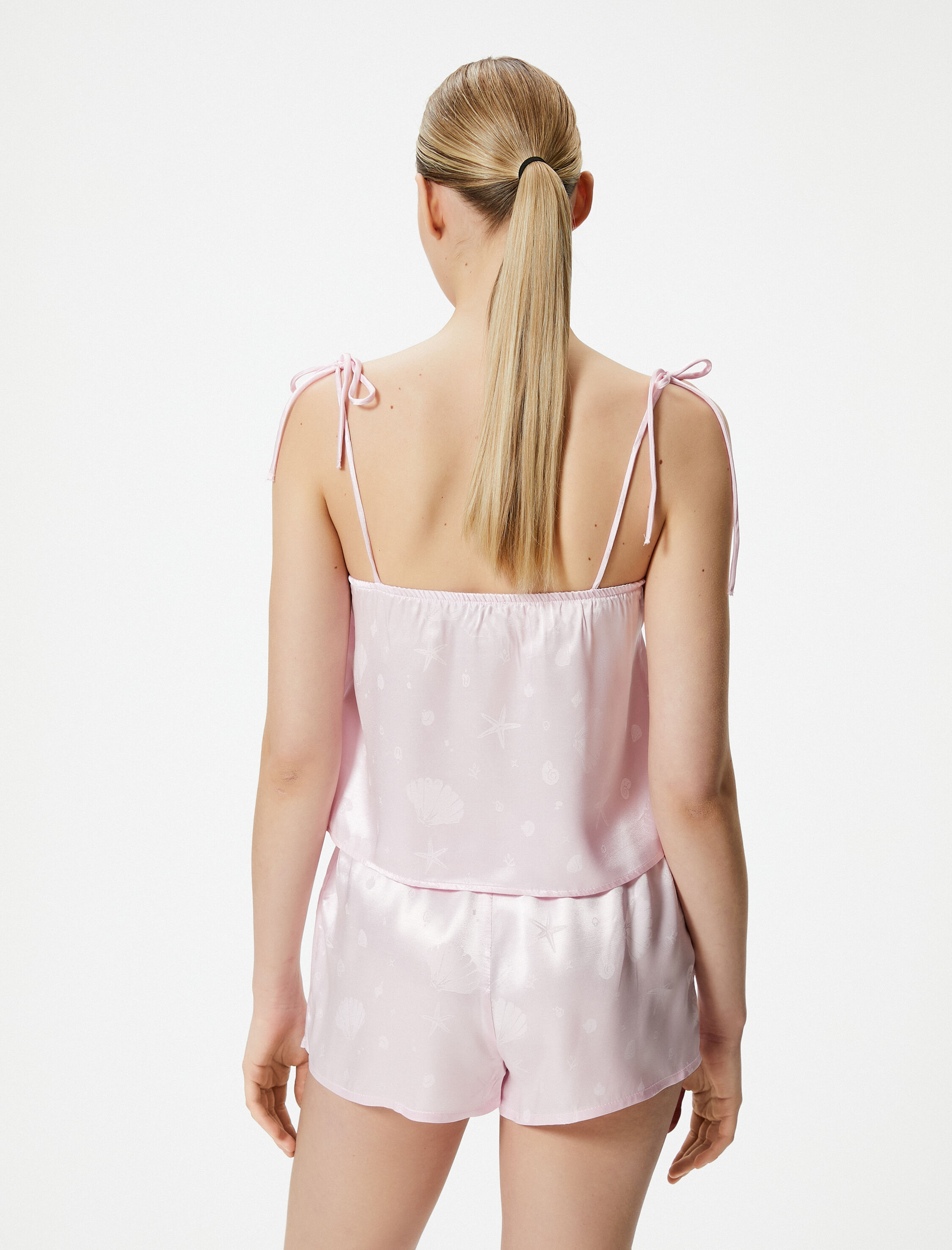   Saten Pijama Üstü İnce Askılı