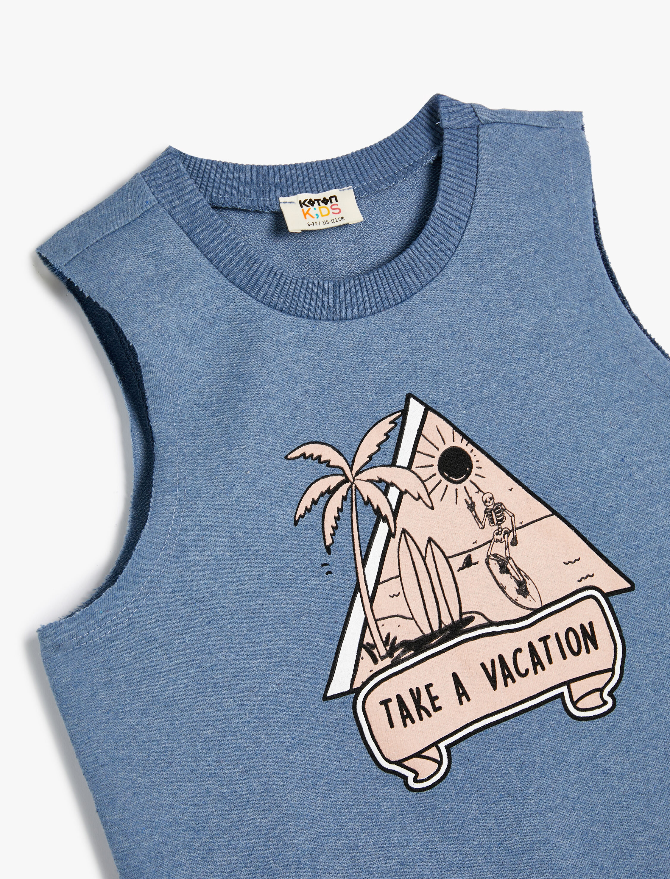  Erkek Çocuk Atlet Sörf Baskılı Bisiklet Yaka