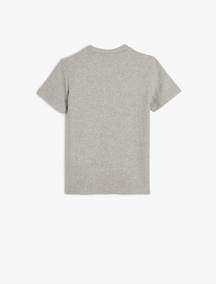 Erkek Çocuk Tişört Basketbol Baskılı Kısa Kollu Dokulu