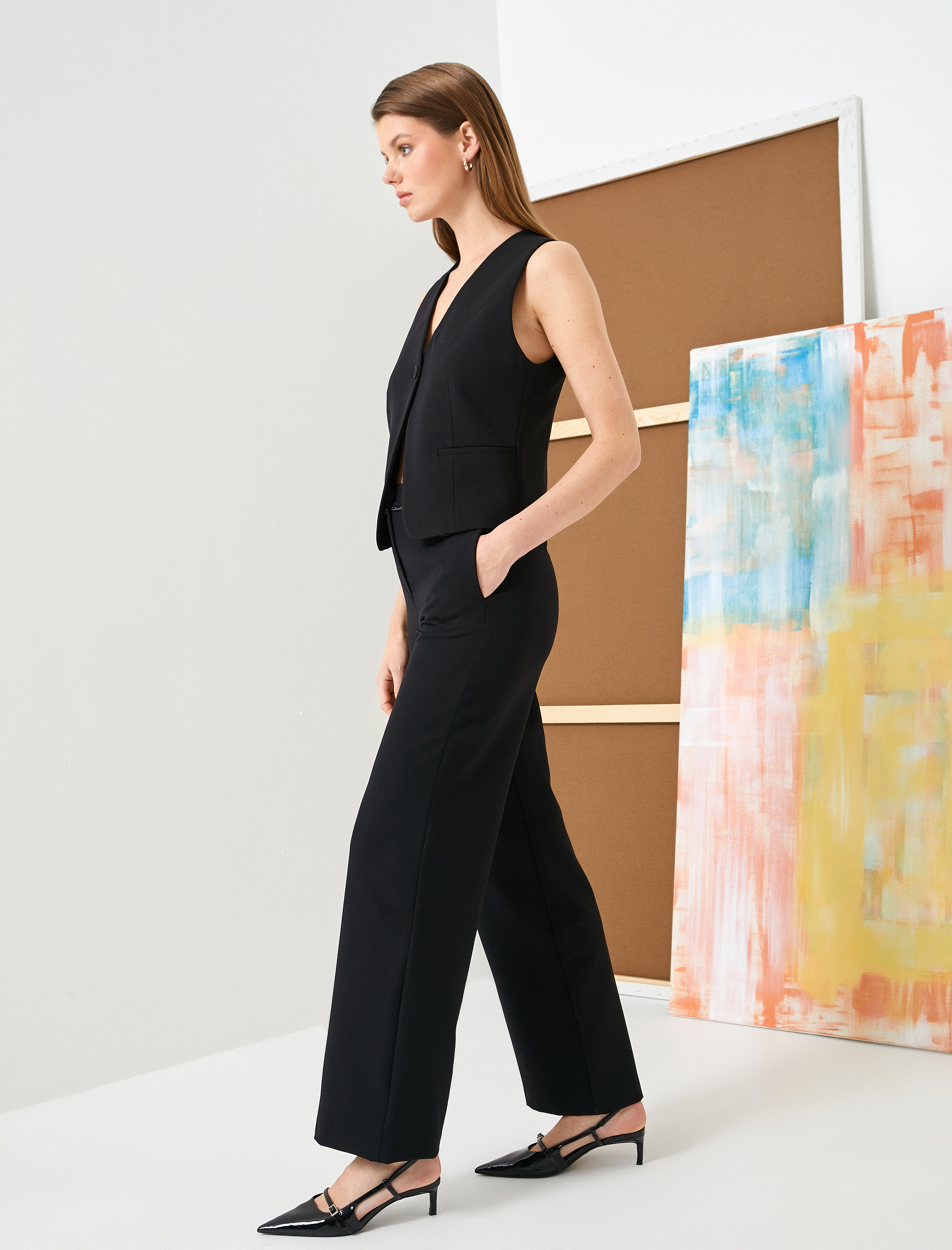   Palazzo Pantolon Cepli Sim İşleme Detaylı