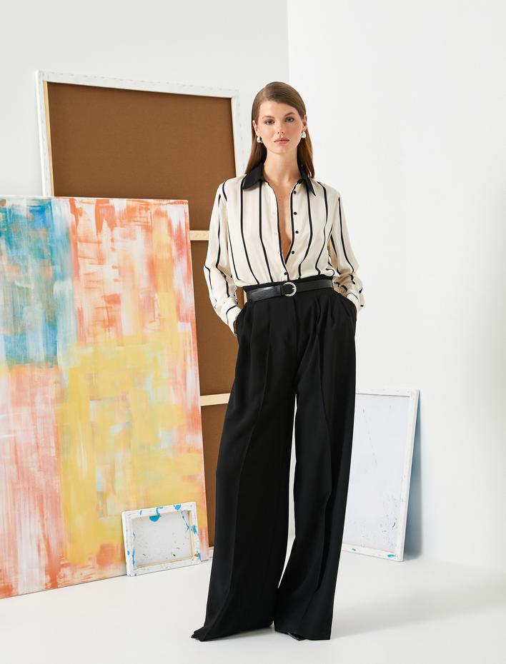  Uzun Kollu Gömlek Düğmeli Standart Kesim