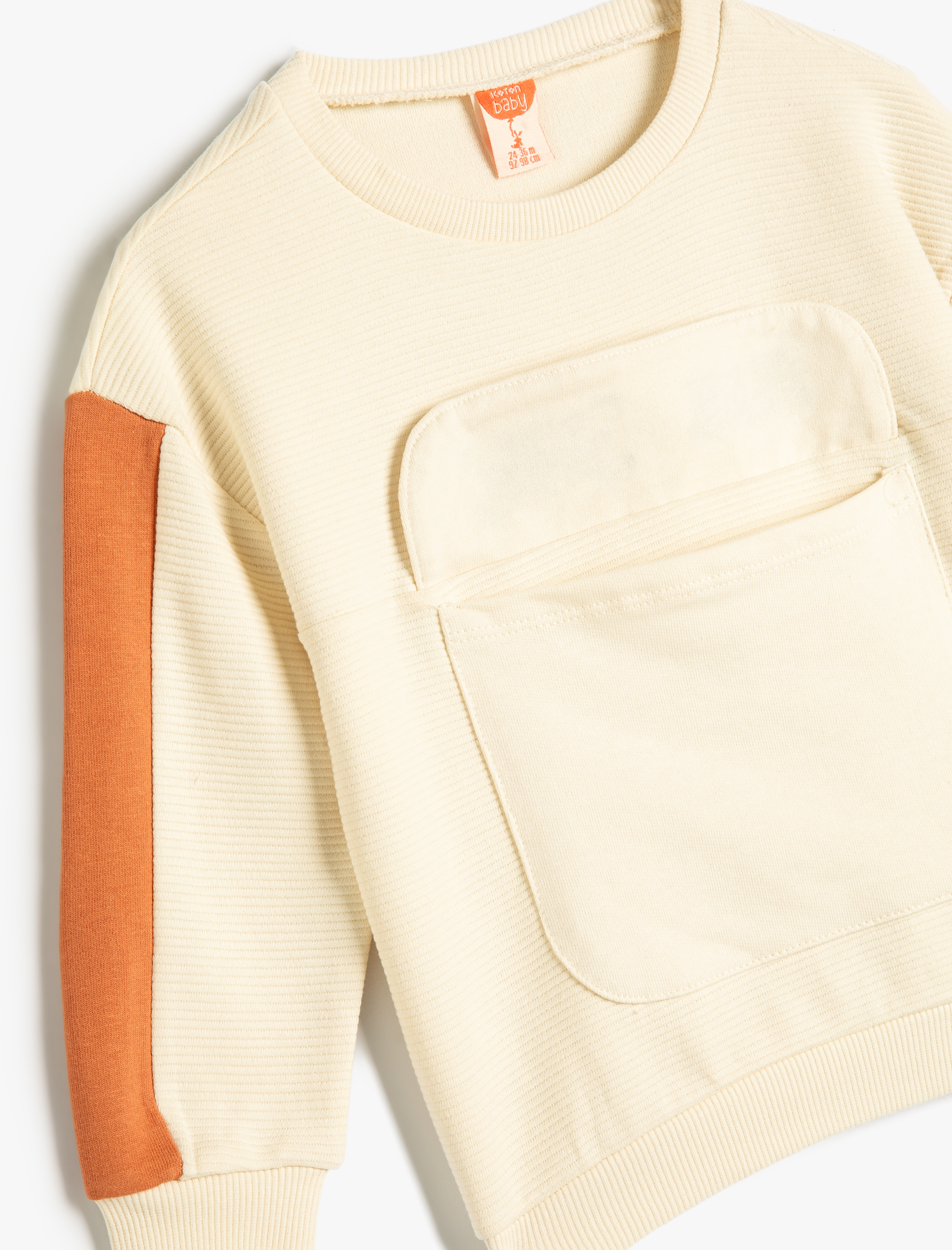  Erkek Bebek Sweatshirt Uzun Kollu Cepli Baskılı Pamuklu