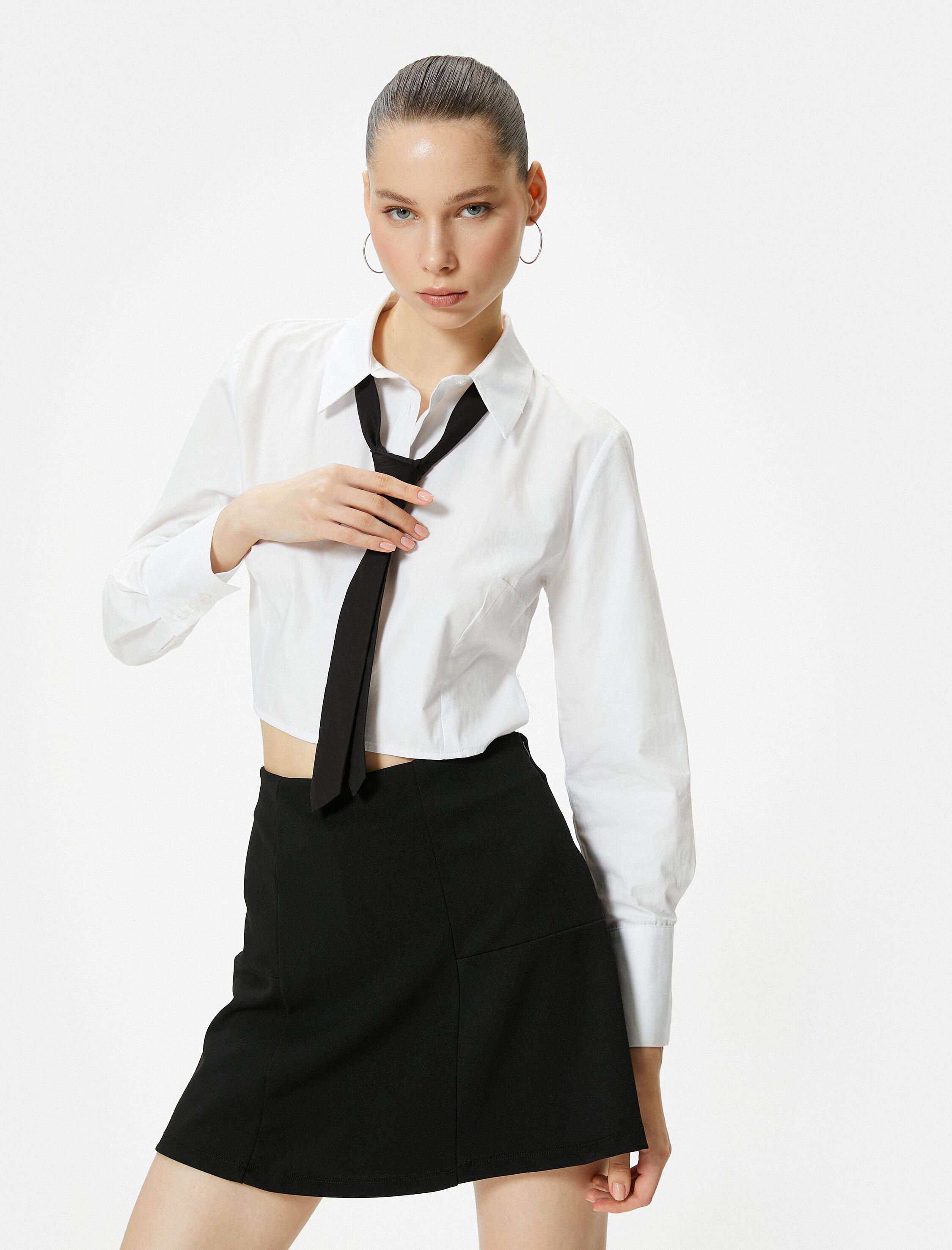   Mini Şort Etek A Kesim Yüksek Bel Rahat Kesim