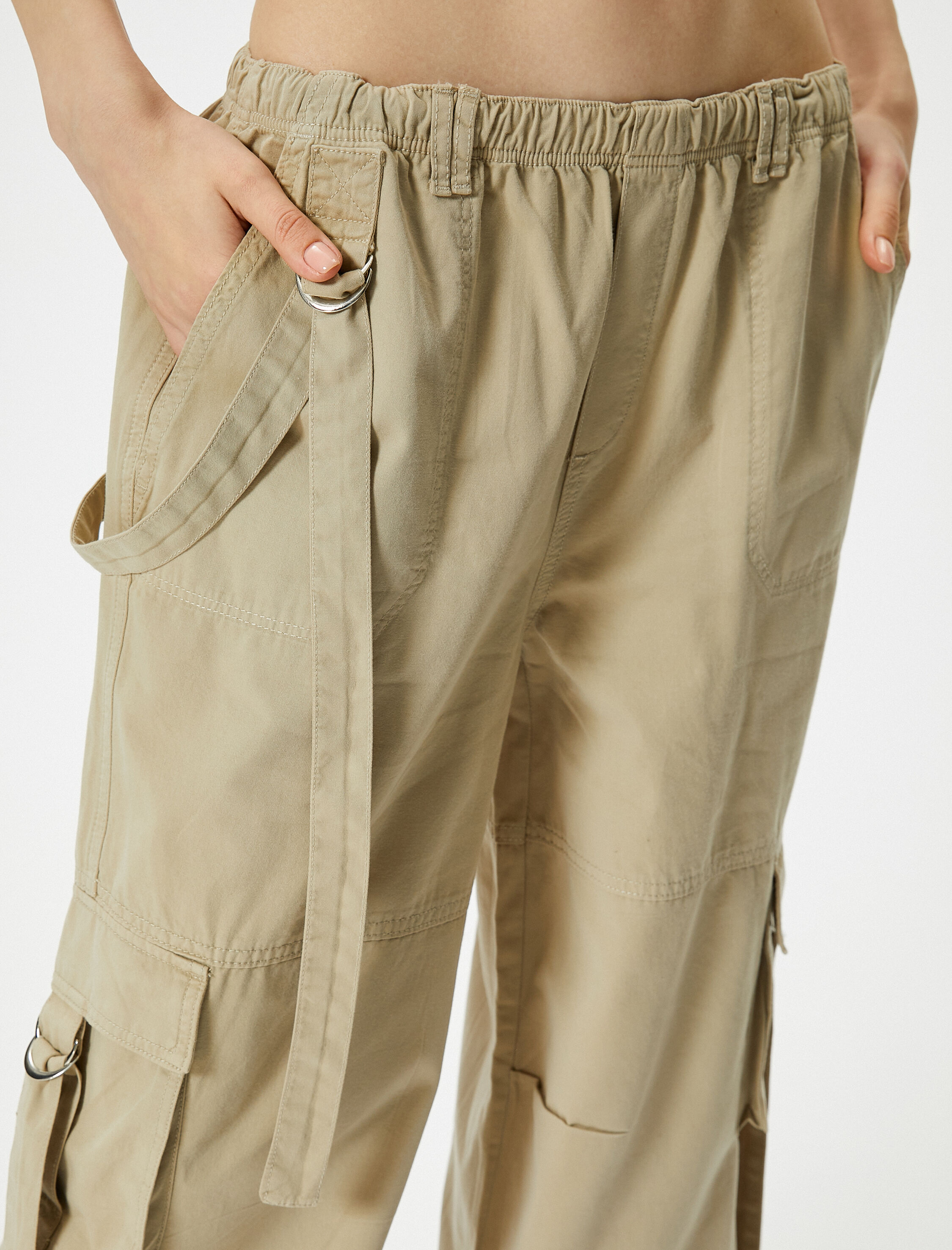 Kargo Pantolon Düz Paça Kemer Detaylı