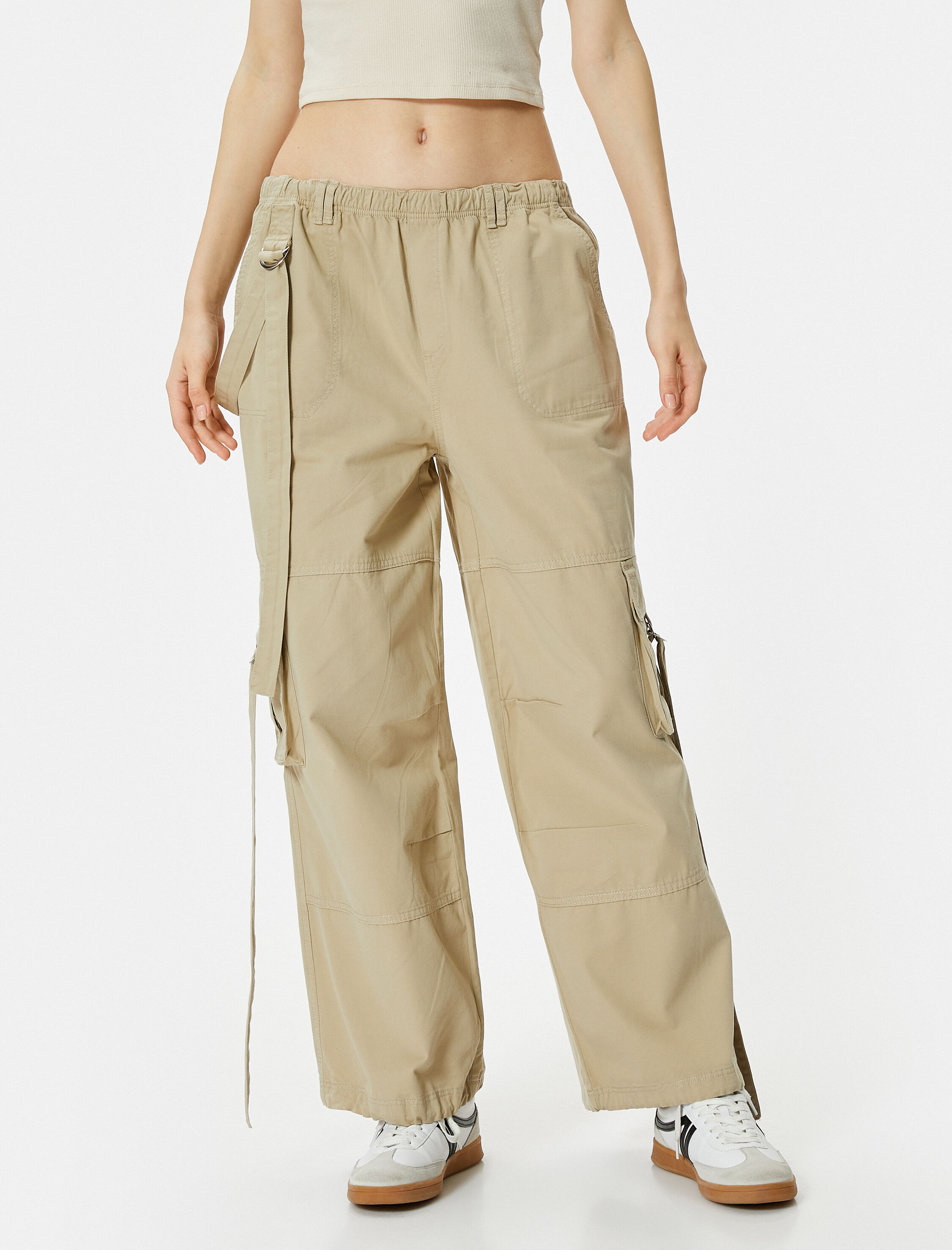 Kargo Pantolon Düz Paça Kemer Detaylı