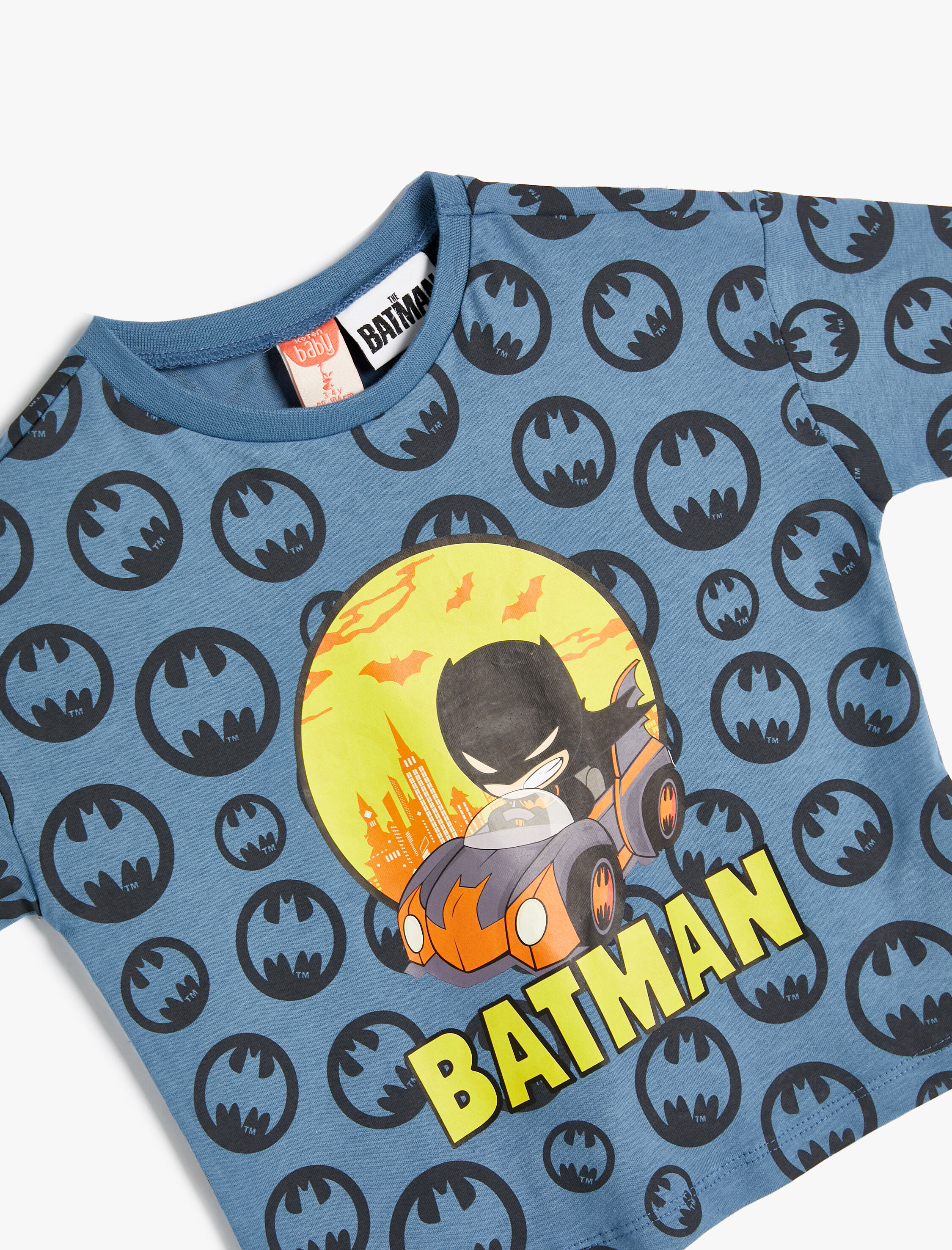  Erkek Bebek Batman Tişört Lisanslı Kısa Kollu Bisiklet Yaka Pamuklu