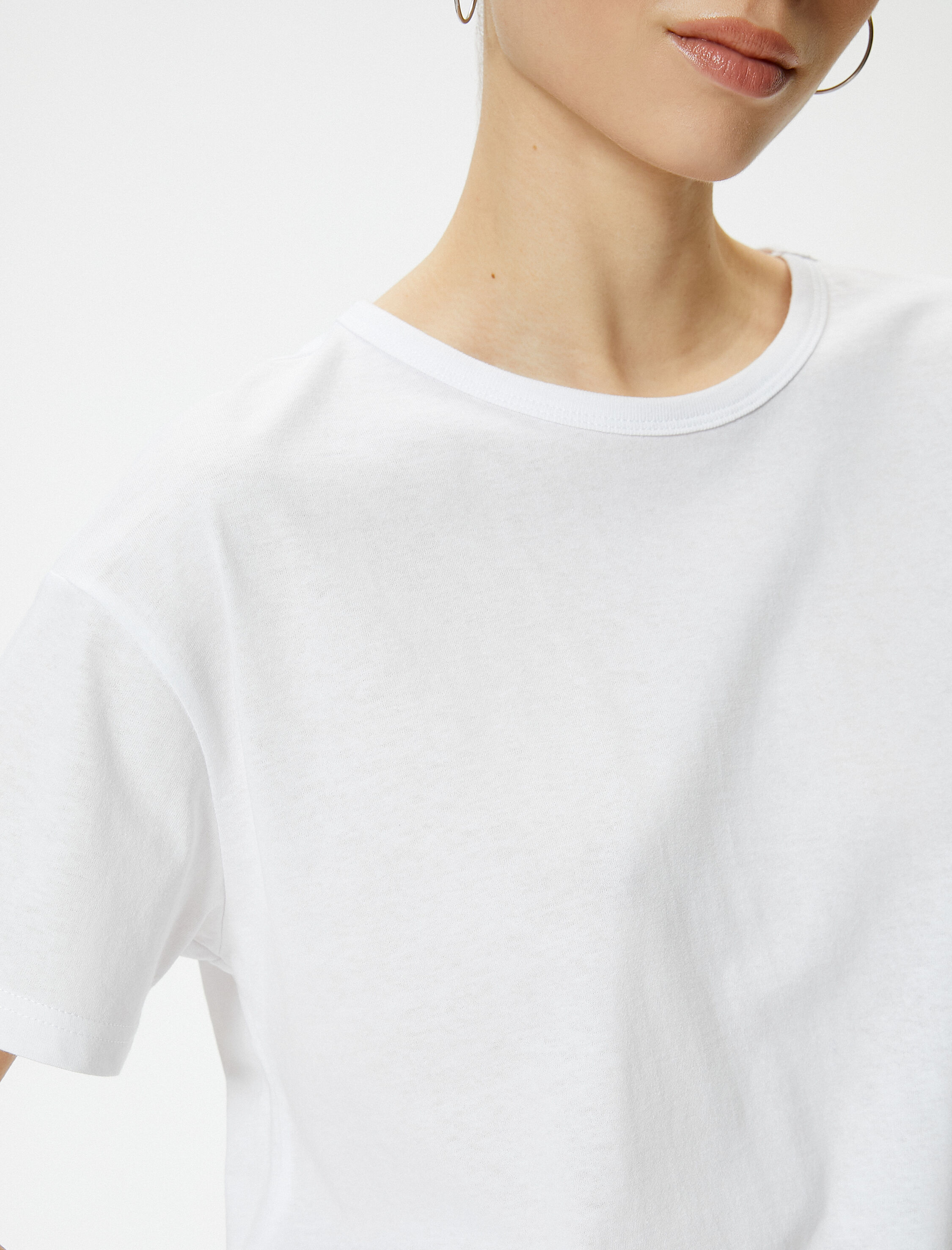   Oversize Tişört Soluk Efektli Kısa Kollu Bisiklet Yaka Pamuklu