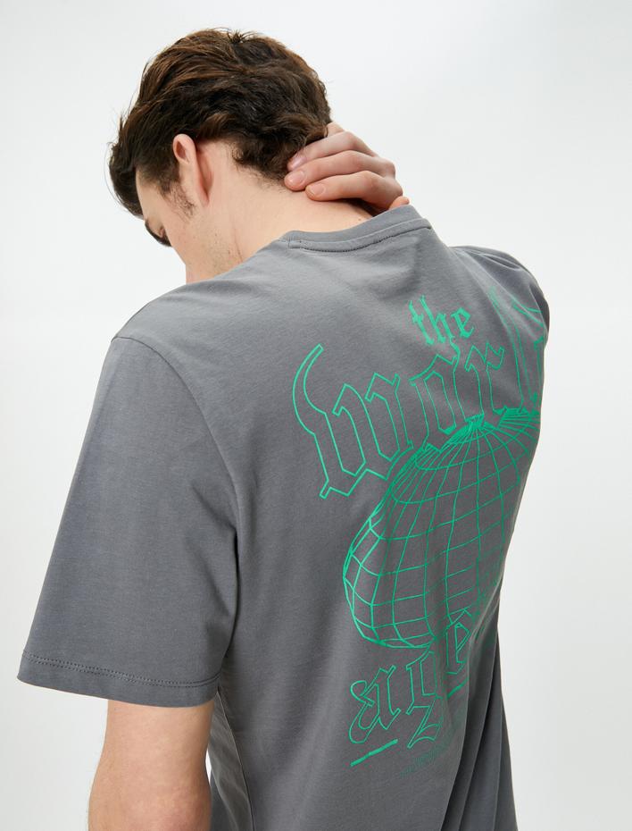  Sırt Baskılı Tişört Sloganlı Bisiklet Yaka Kısa Kollu