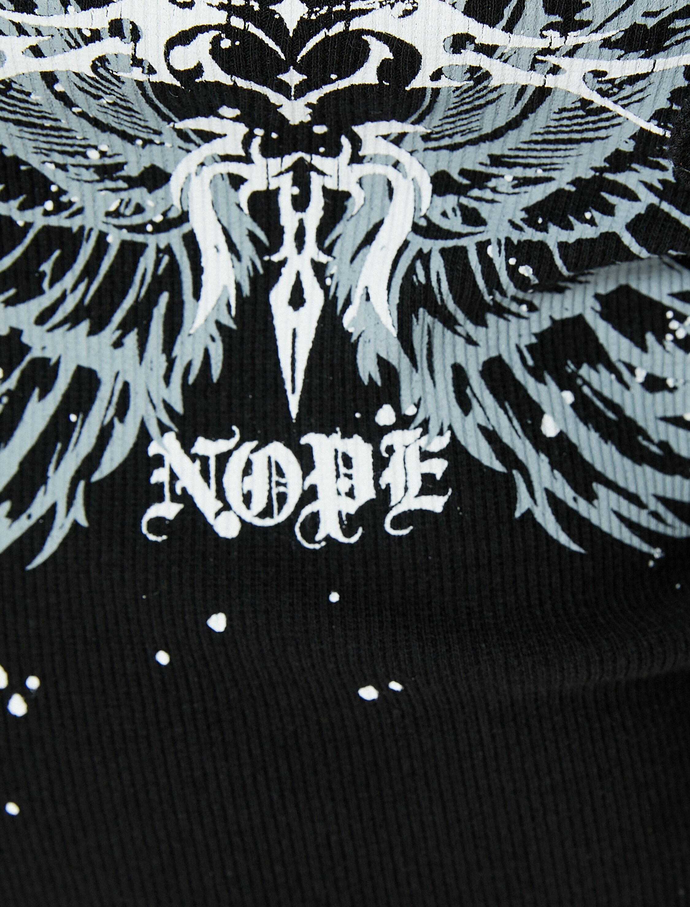   Bağlamalı Yaka Tişört Crop Baskılı Uzun Kollu Pamuklu