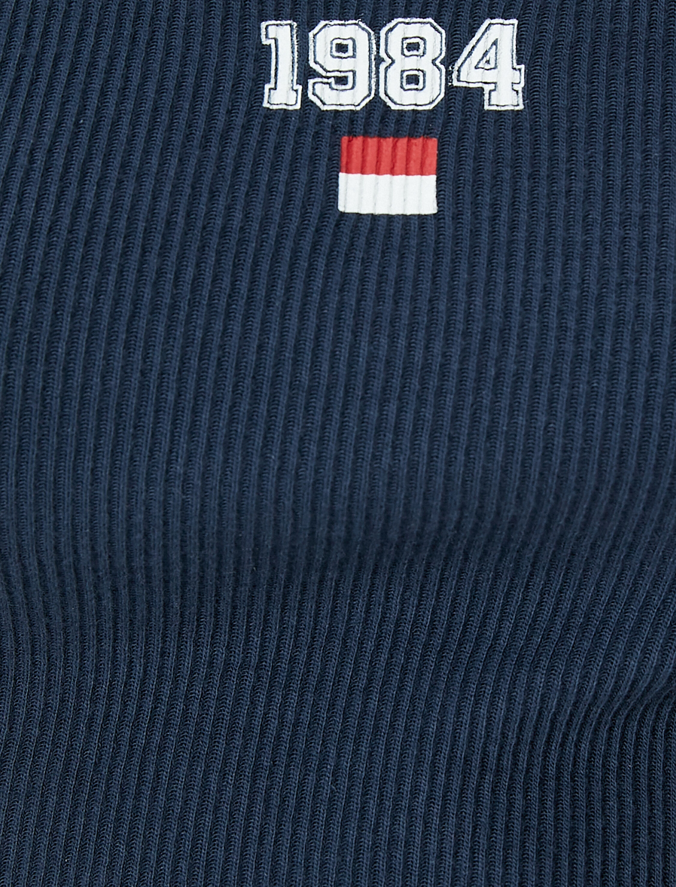   Crop Kapüşonlu Tişört Uzun Kollu Baskılı Ribanalı Pamuklu