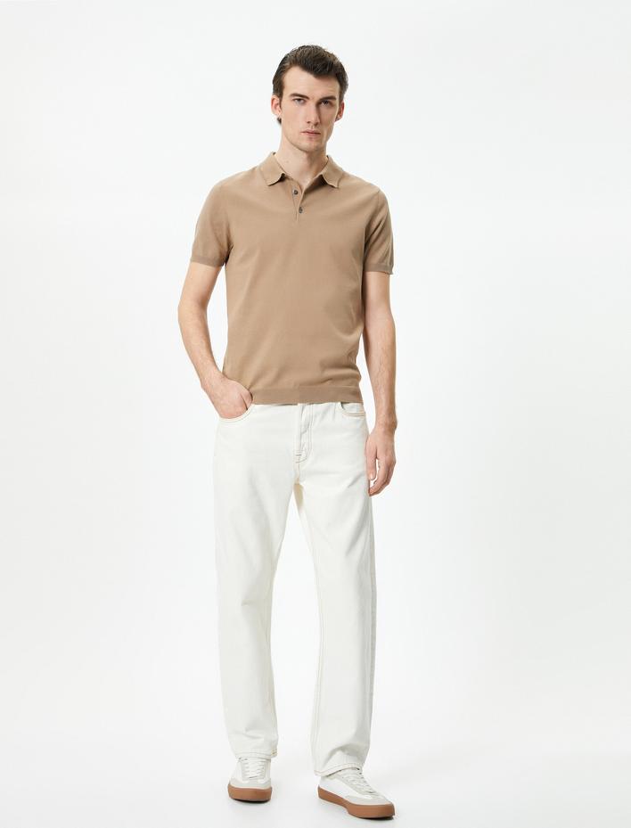  Polo Yaka Triko Tişört Kısa Kollu Düğmeli