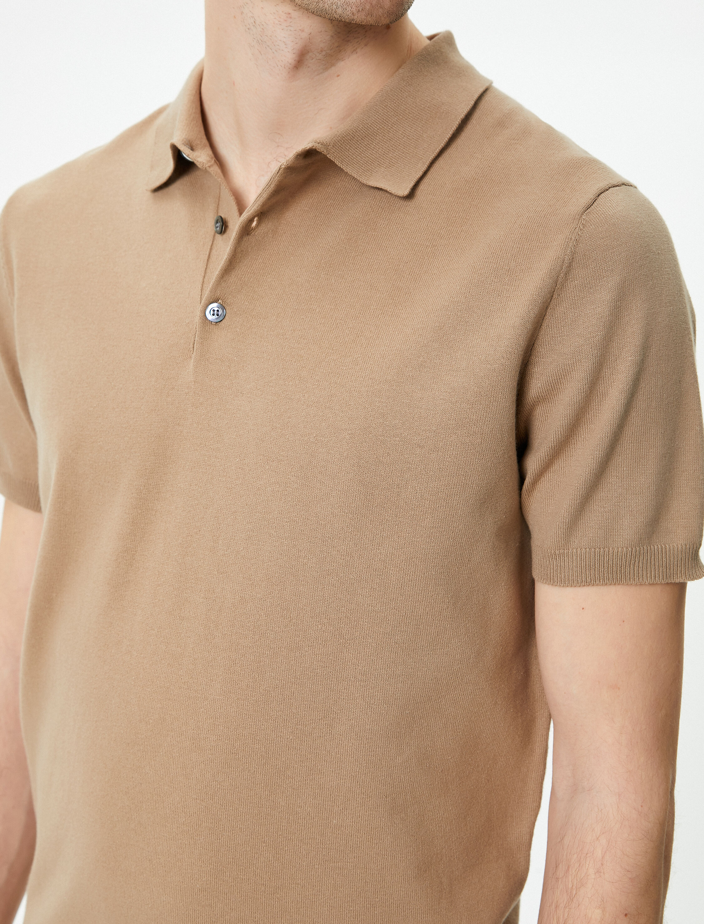   Polo Yaka Triko Tişört Kısa Kollu Düğmeli