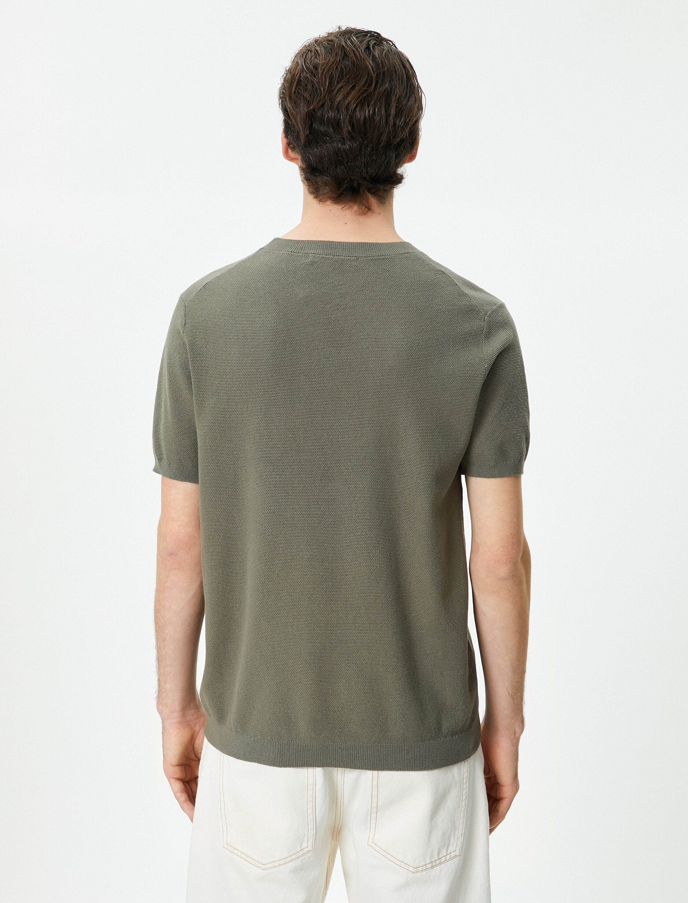 Triko Tişört Kısa Kollu Bisiklet Yaka Pamuklu