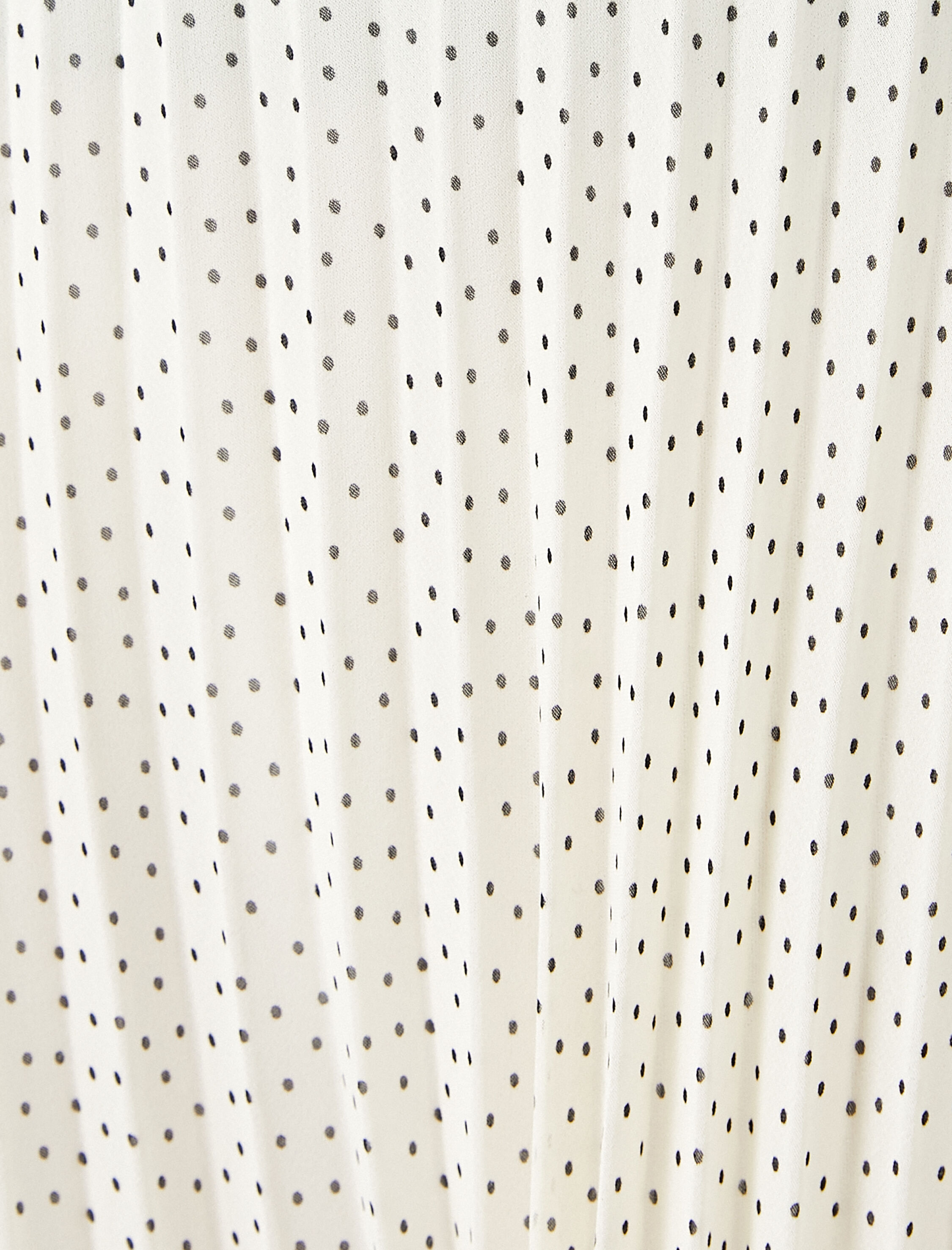   Pileli Midi Etek Puantiyeli Yüksek Bel