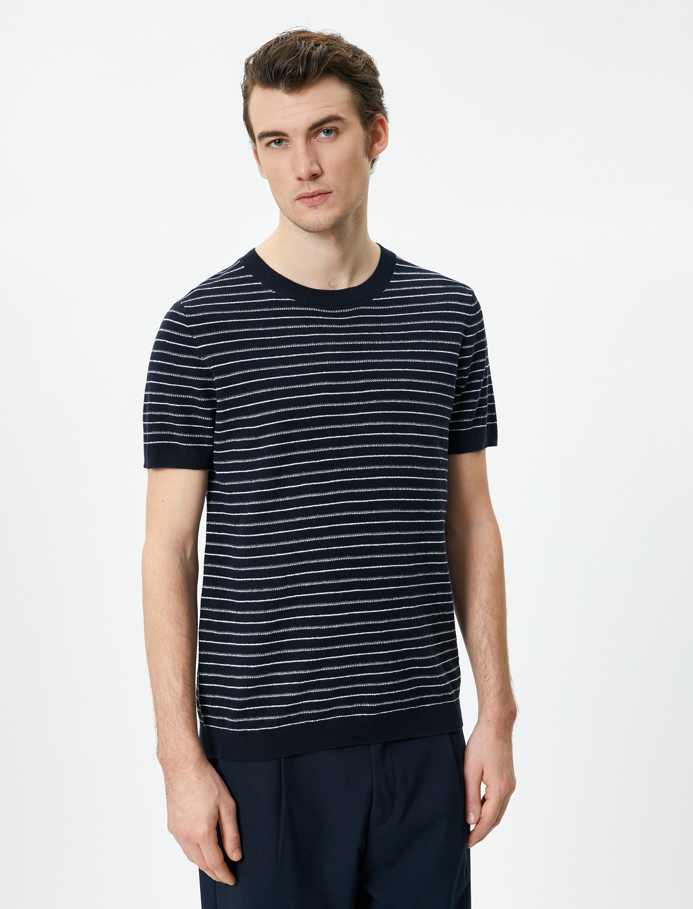   Triko Tişört Kısa Kollu Bisiklet Yaka Pamuklu