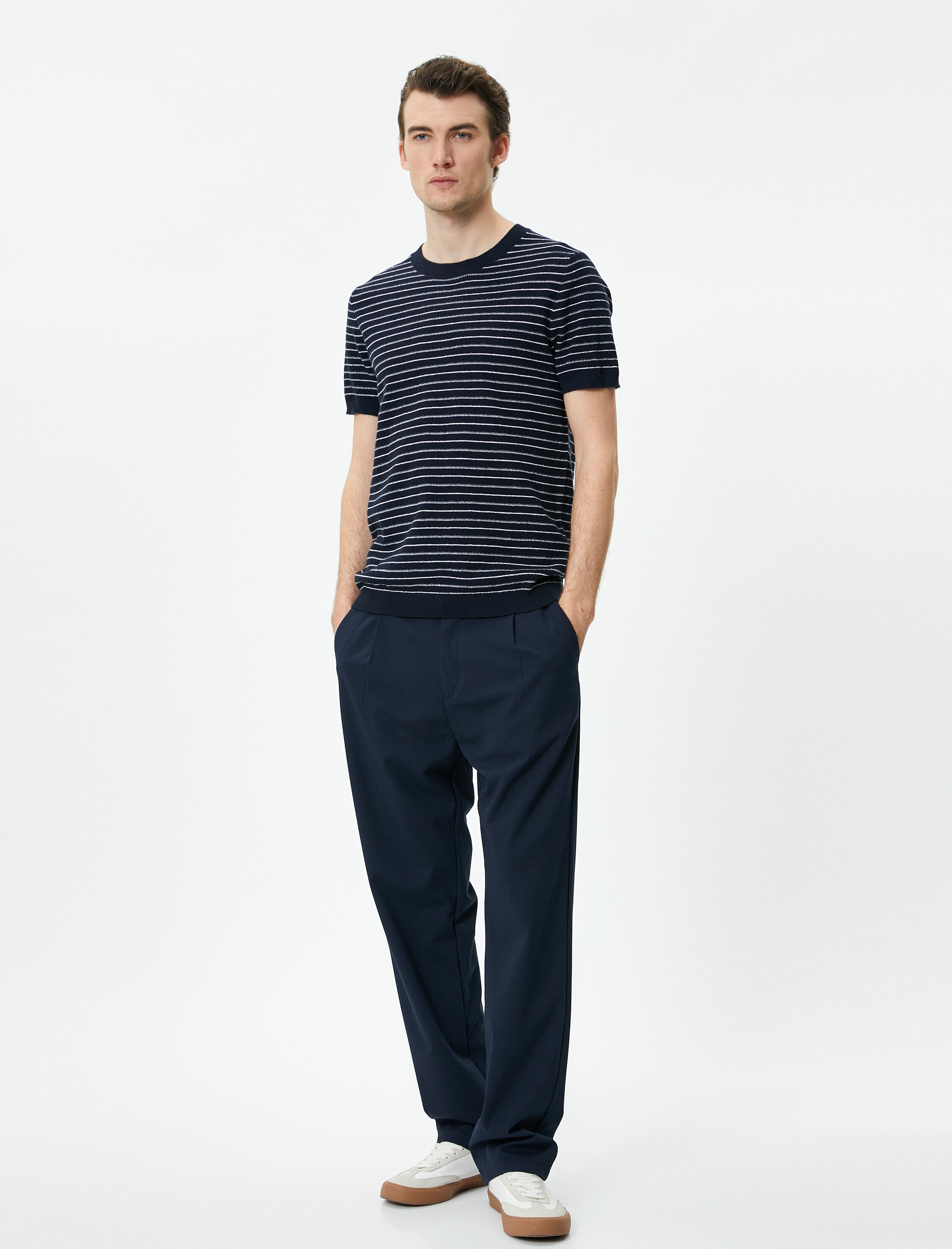   Triko Tişört Kısa Kollu Bisiklet Yaka Pamuklu