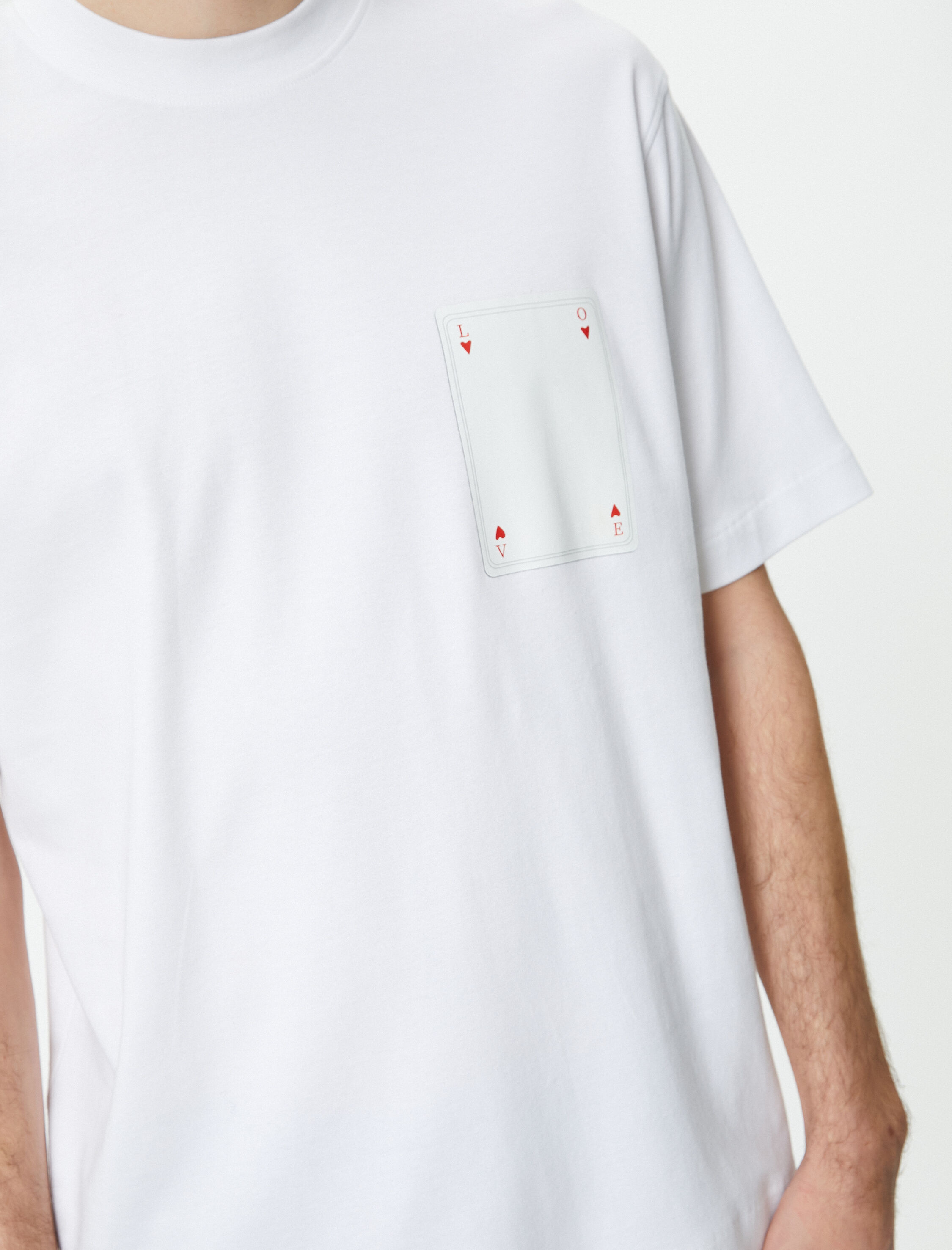   Oversize Tişört Kalp Baskılı Bisiklet Yaka Kısa Kollu