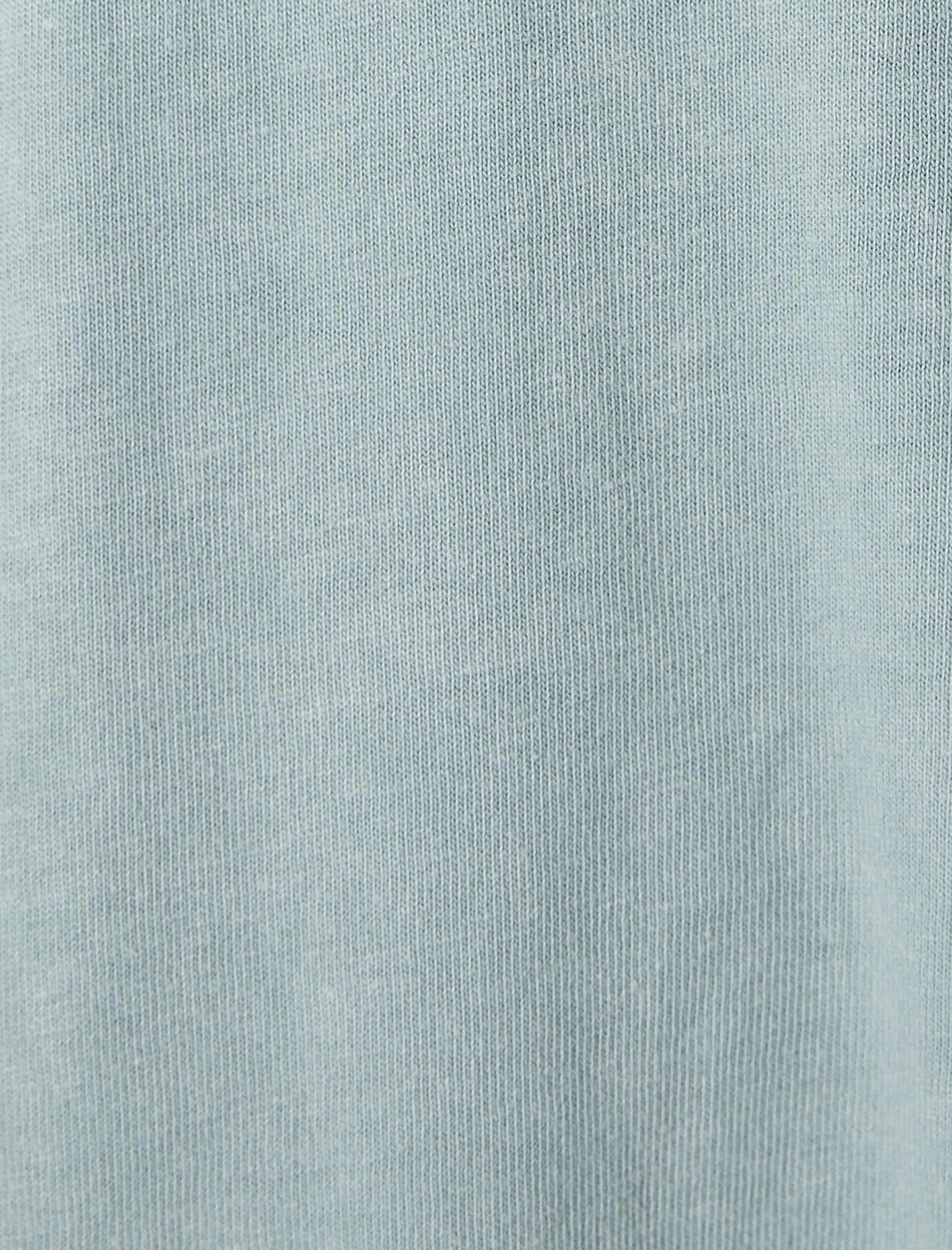   Oversize Tişört Yıkamalı Ay İşlemeli Bisiklet Yaka Kısa Kollu