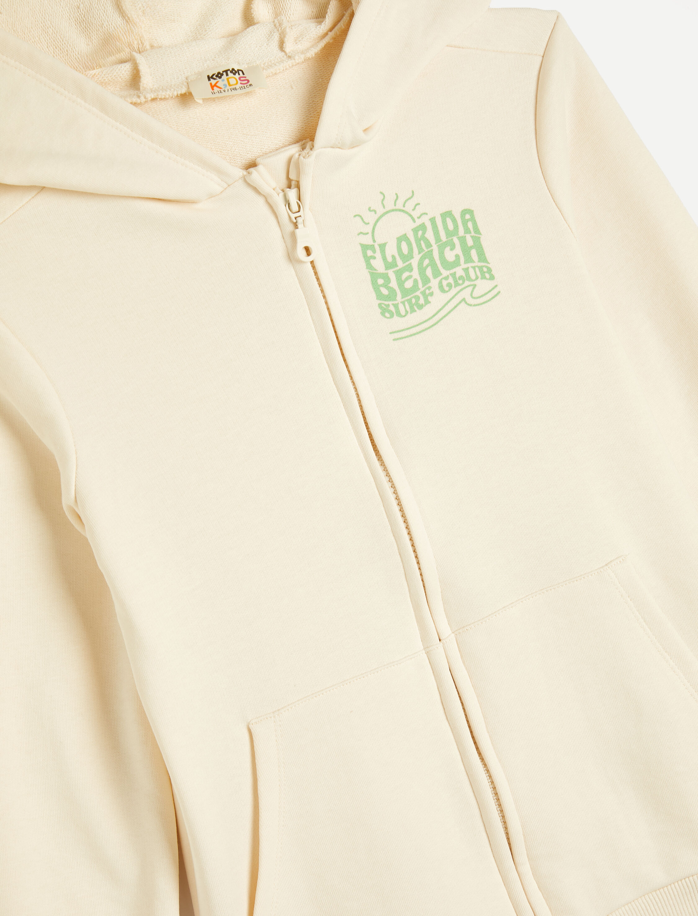  Kız Çocuk Oversize Fermuarlı Sweatshirt Kapşonlu Uzun Kollu Cepli