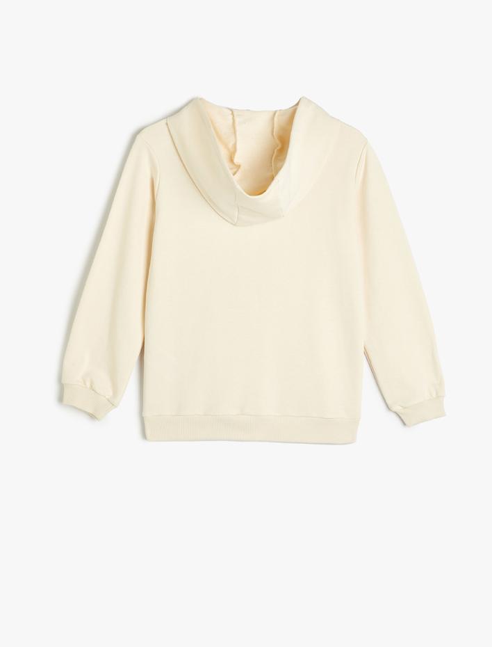 Kız Çocuk Oversize Fermuarlı Sweatshirt Kapşonlu Uzun Kollu Cepli