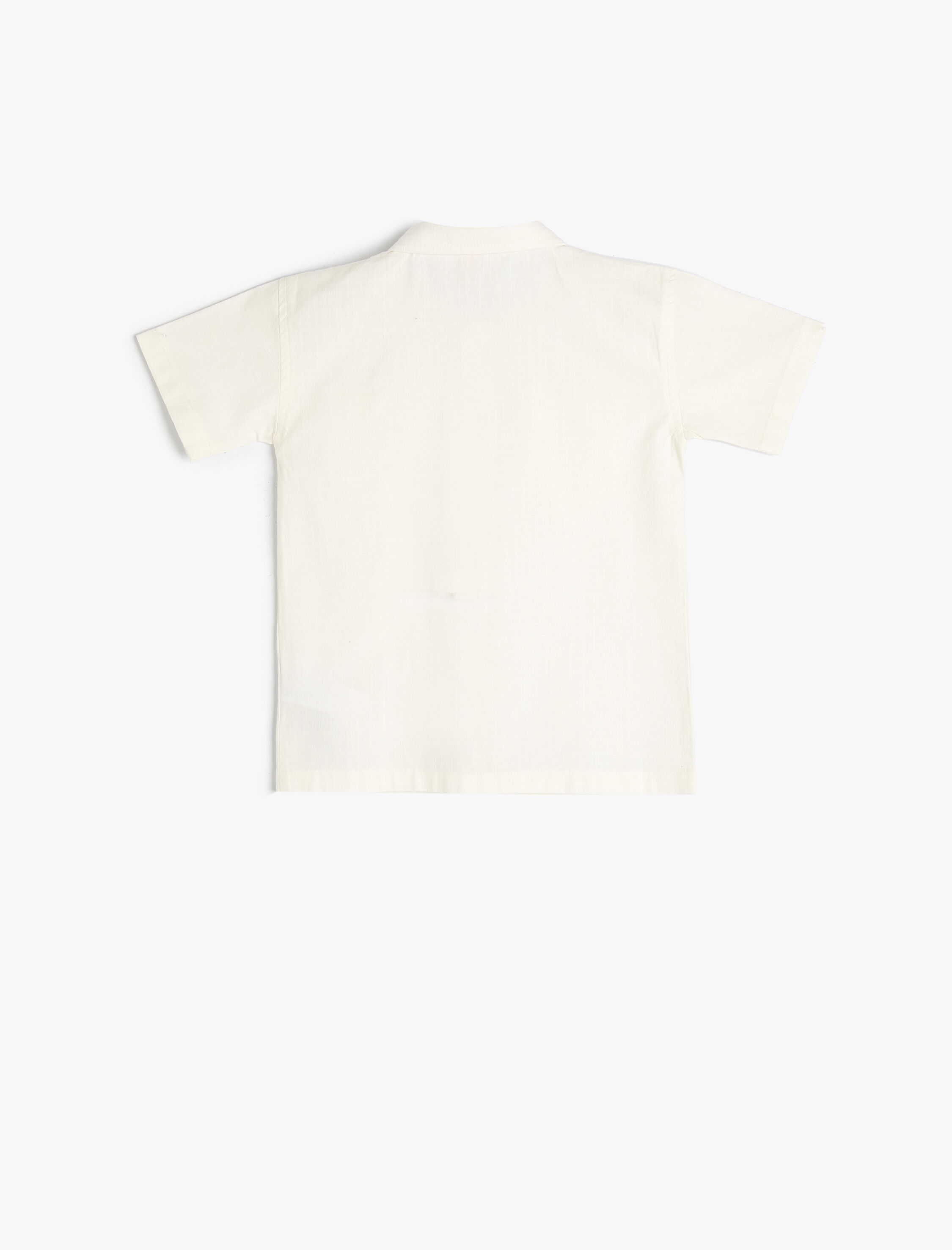  Erkek Bebek Kısa Kollu Pamuklu Gömlek Kapaklı Çift Cepli