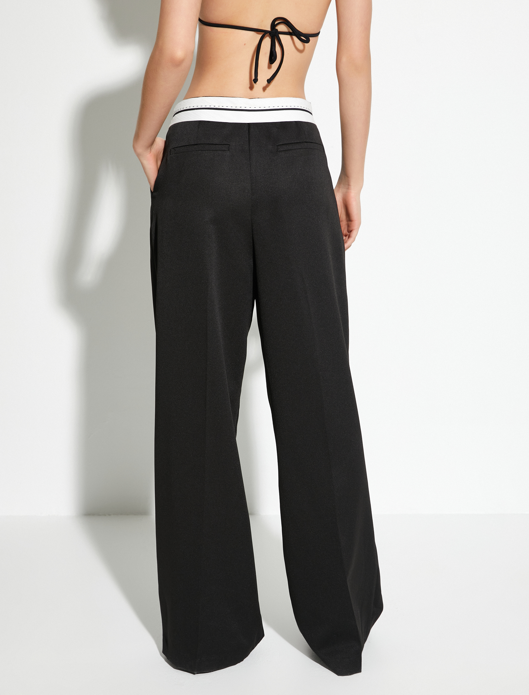   Palazzo Pantolon Cepli Bel Detaylı Pileli