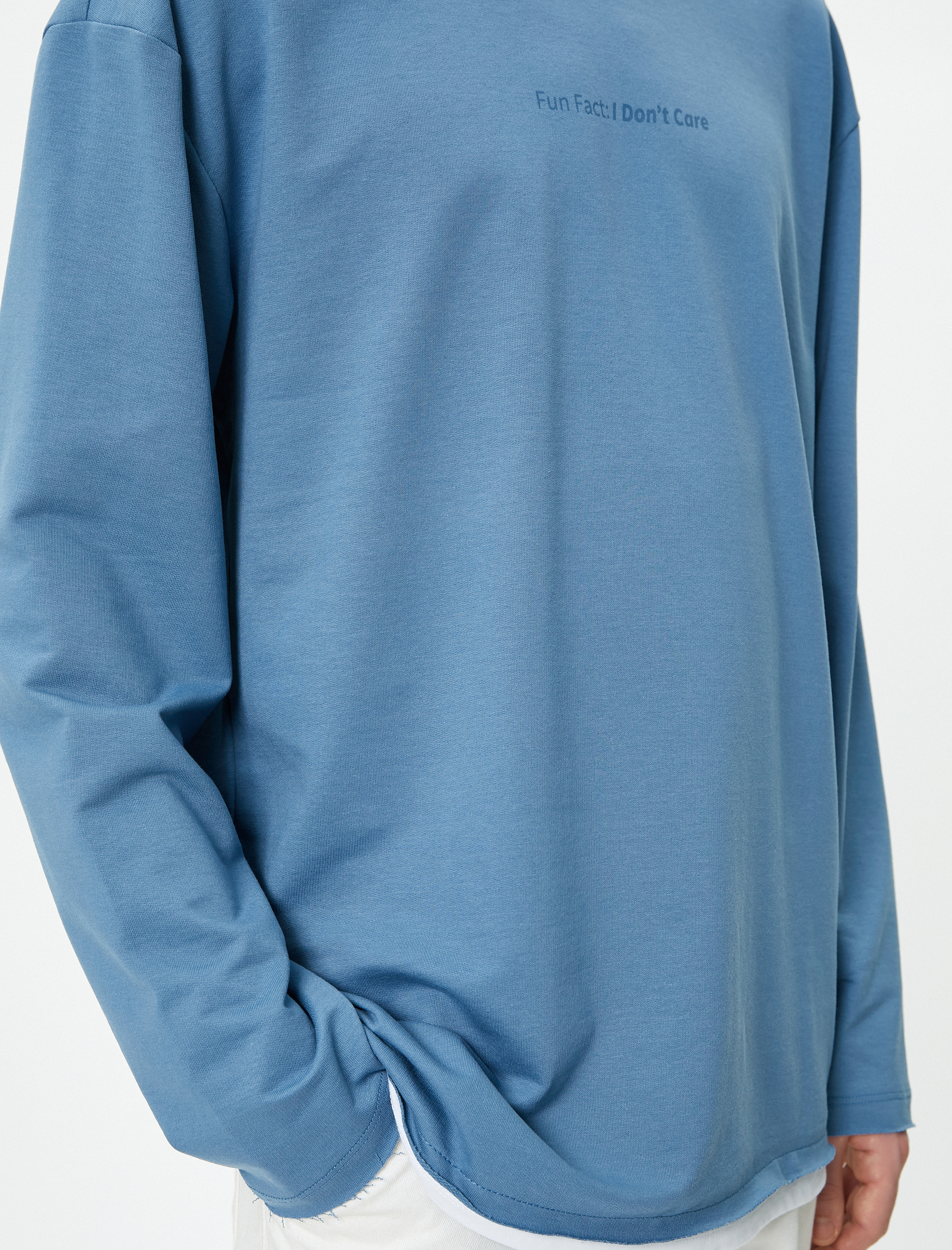   Yazlık Oversize Tişört Bisiklet Yaka Slogan Baskılı