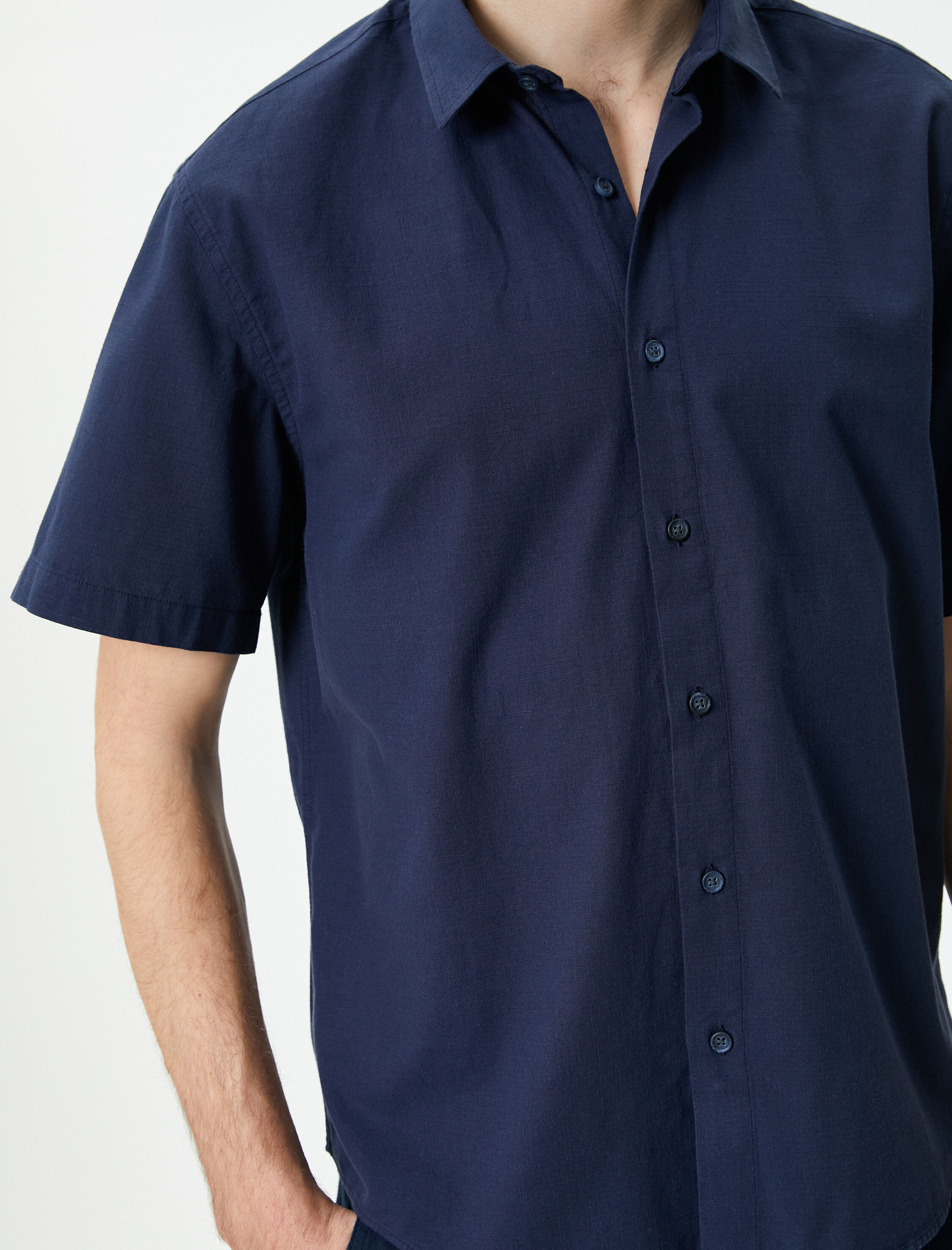   Yazlık Gömlek Kısa Kollu Klasik Yaka Düğmeli Regular Fit