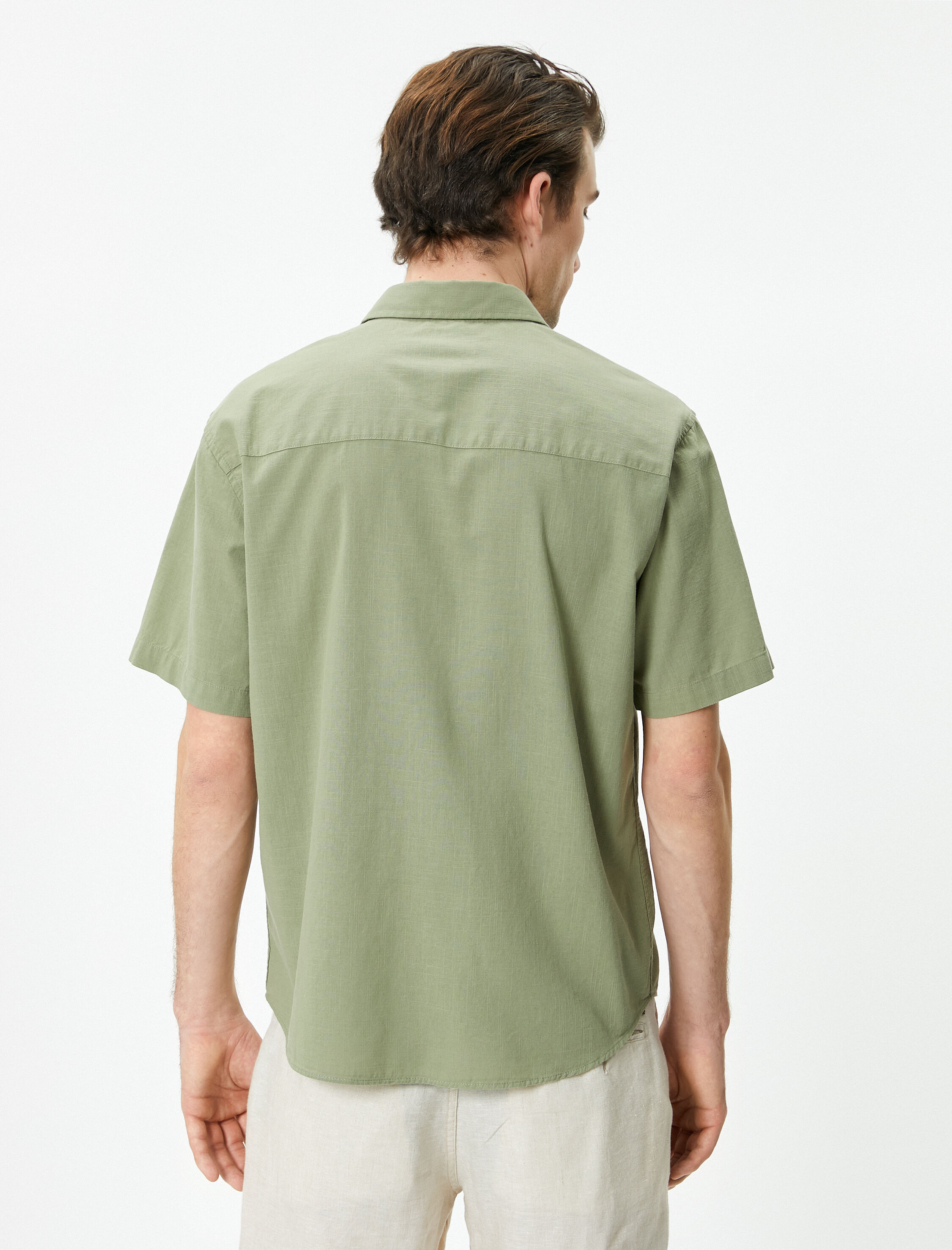   Yazlık Gömlek Kısa Kollu Klasik Yaka Düğmeli Regular Fit